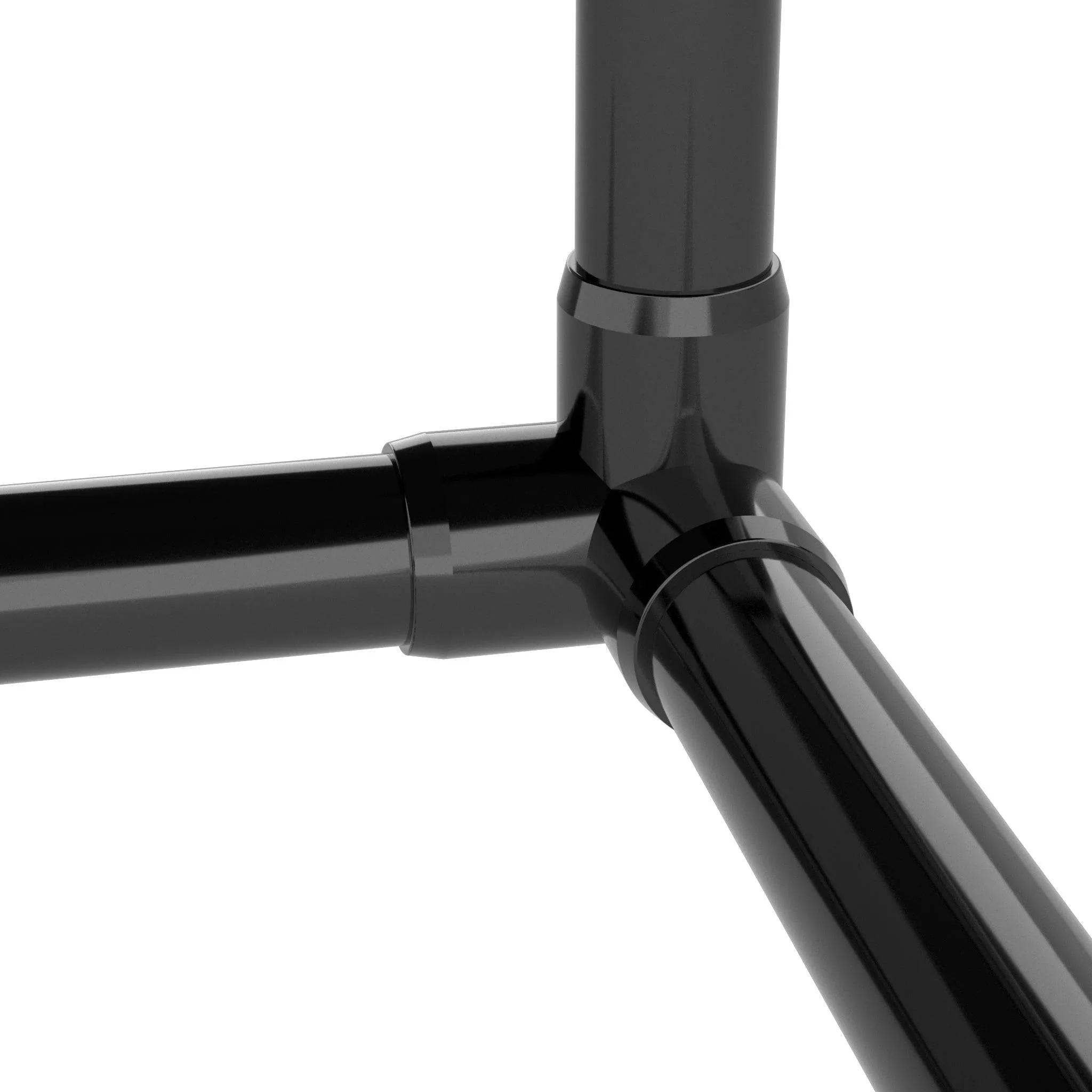 1-1/4 in. 3-Way PVC Elbow Fitting, Furniture Grade  - Black