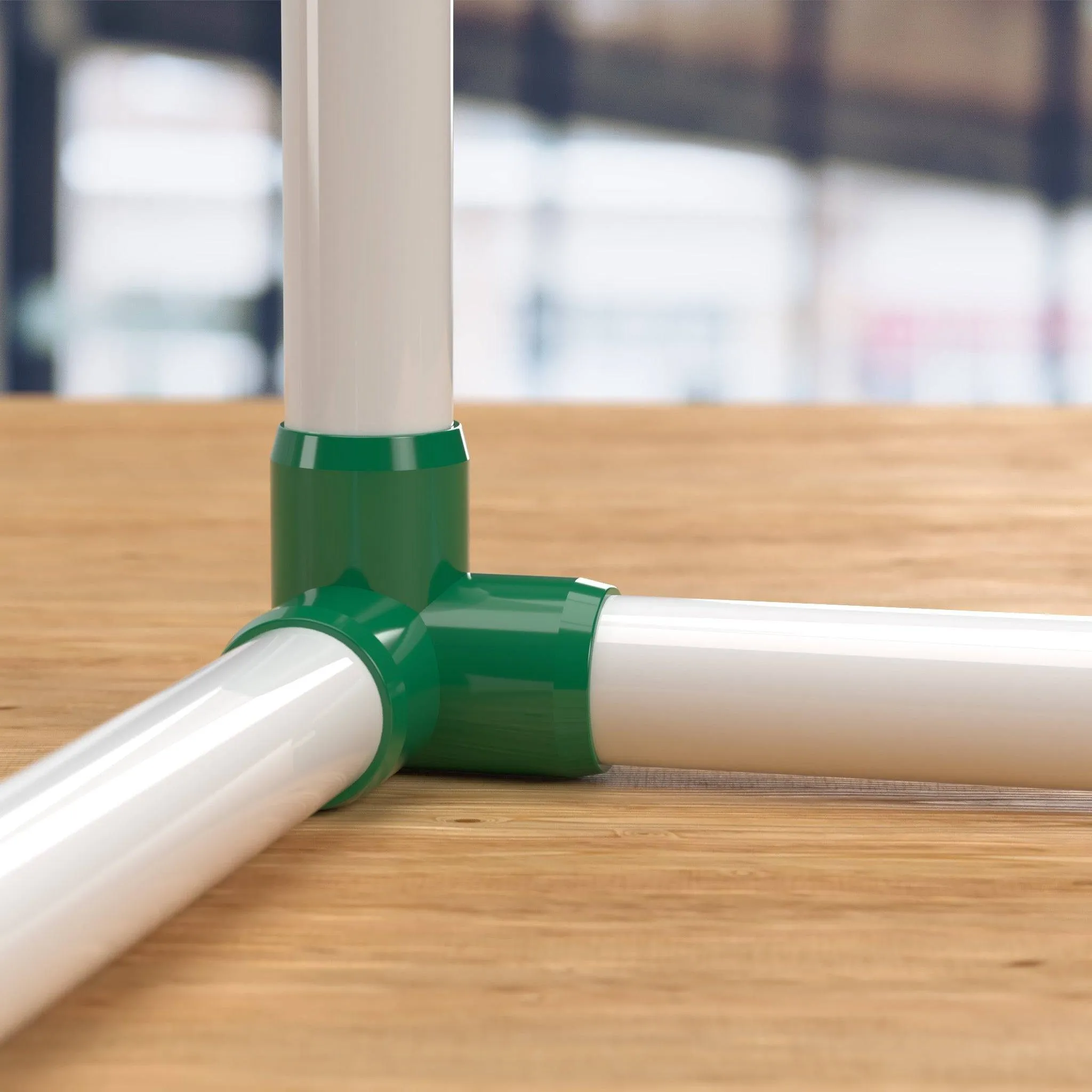 1-1/4 in. 3-Way PVC Elbow Fitting, Furniture Grade  - Green