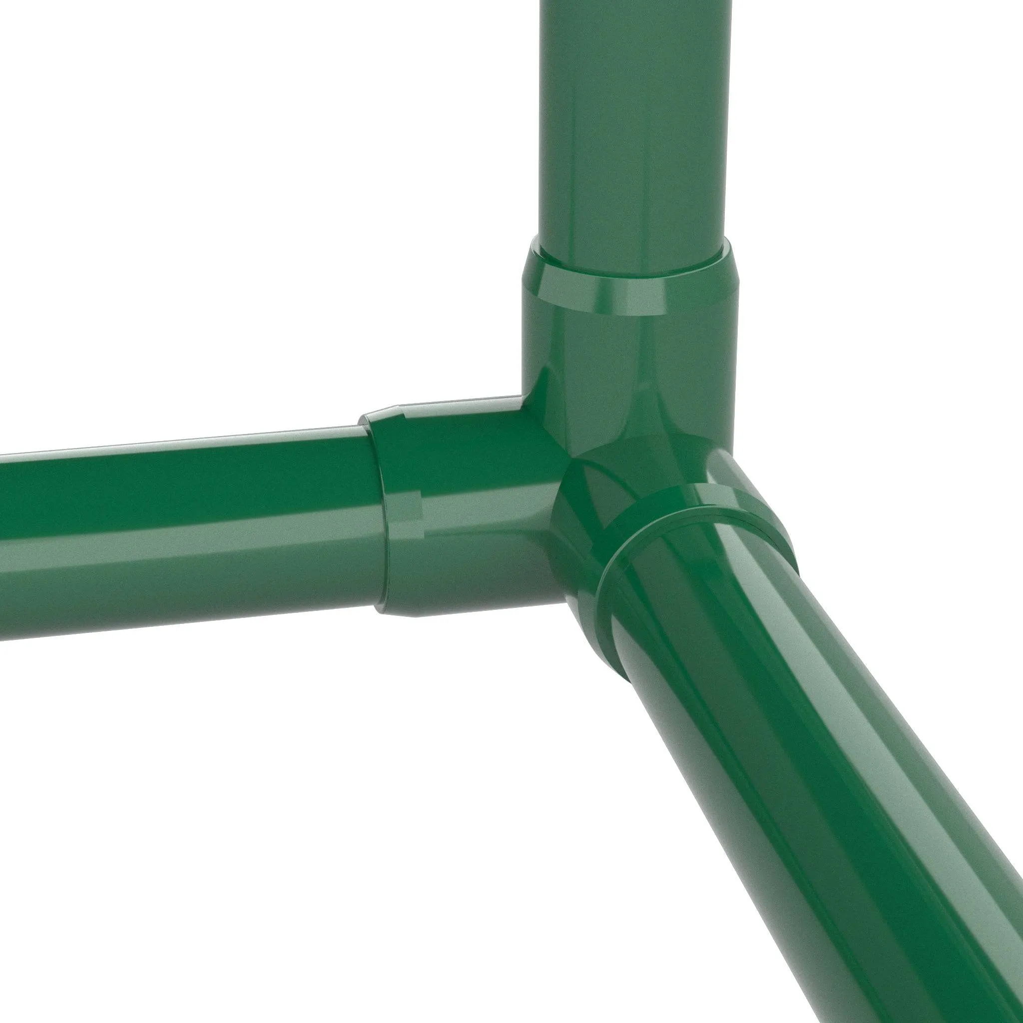 1-1/4 in. 3-Way PVC Elbow Fitting, Furniture Grade  - Green