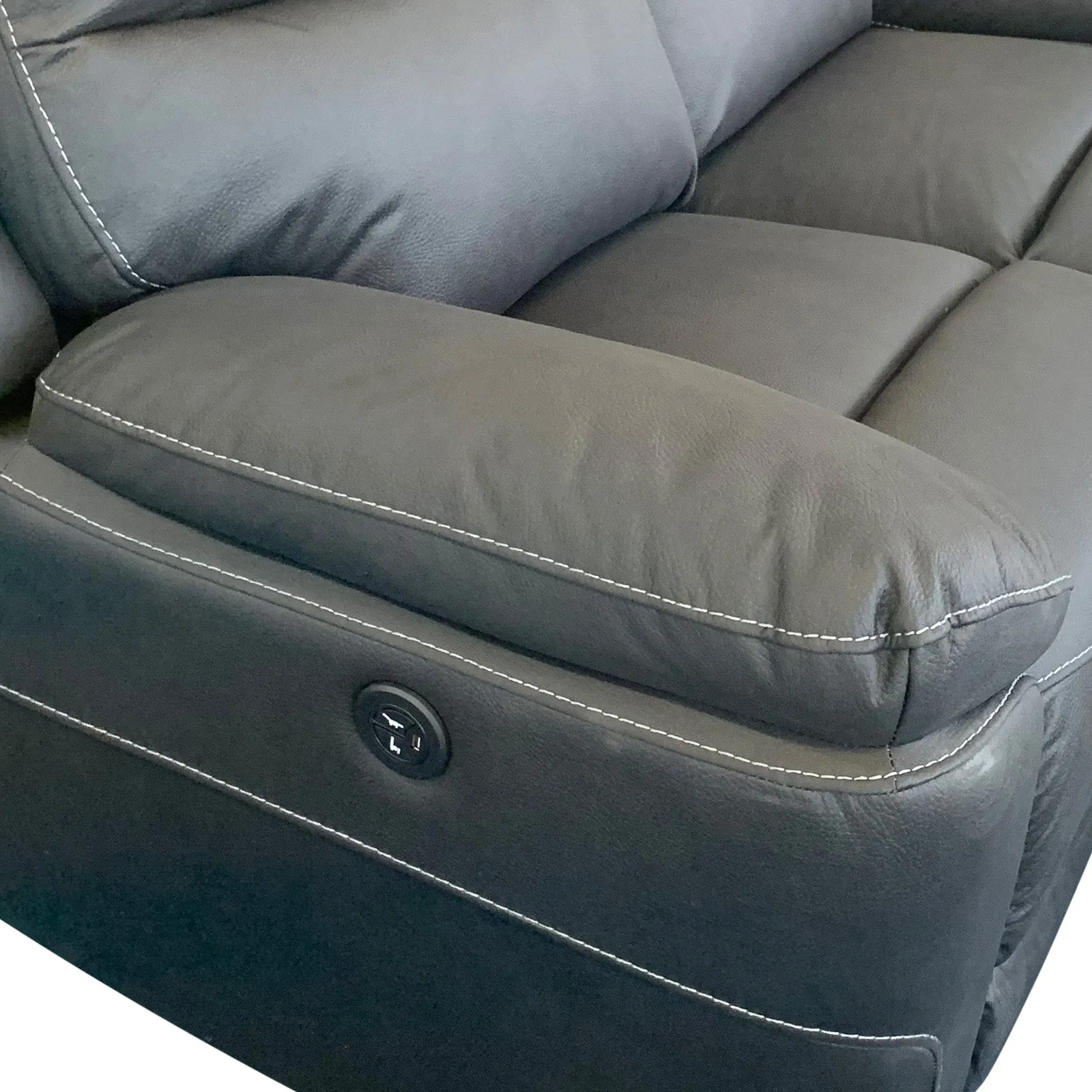 1R Fabric Electric Recliner - Charcoal | Luxurious Comfort