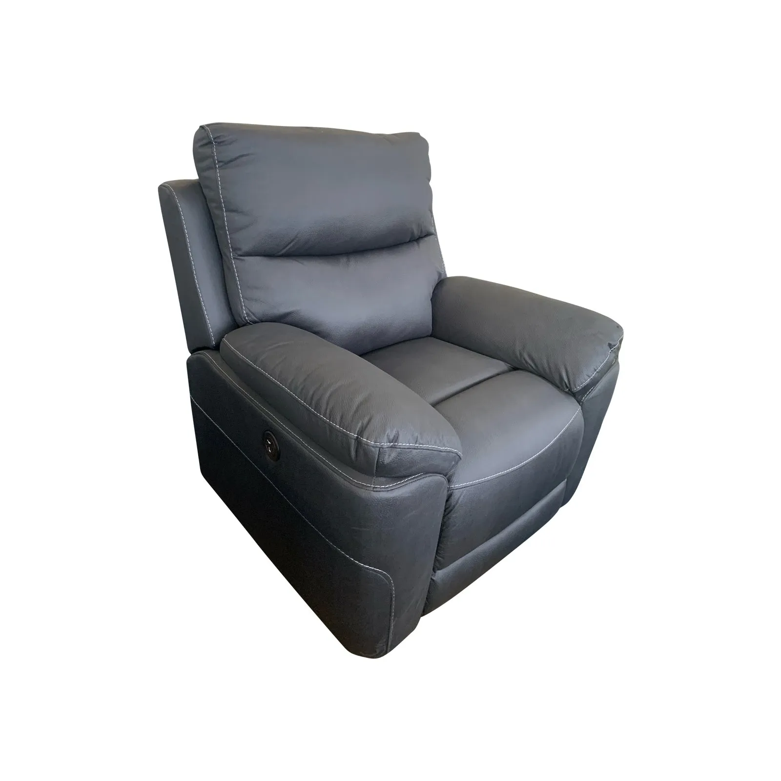 1R Fabric Electric Recliner - Charcoal | Luxurious Comfort