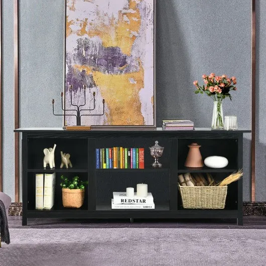 2-Tier Entertainment Media Console Center-Black