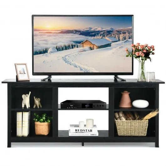 2-Tier Entertainment Media Console Center-Black