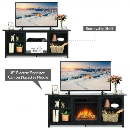 2-Tier Entertainment Media Console Center-Black