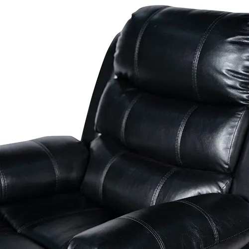 3-2 Seater Recliner Sofa | Finest Black Leatherette | Feature Console | LED Light | Ultra Cushioned