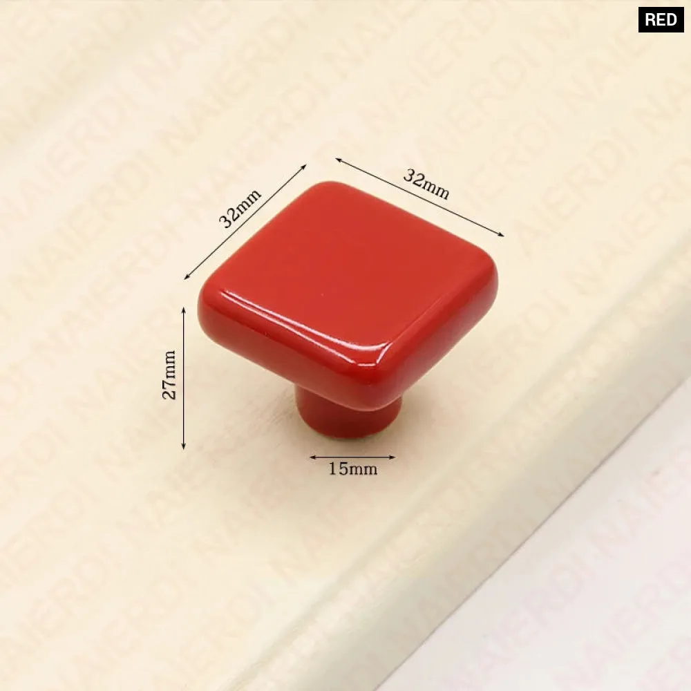 32mm Colourful Ceramic Cabinet Knobs for Kids Room Furniture