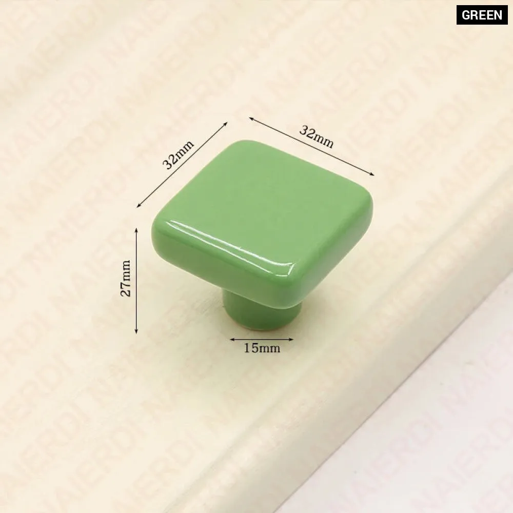 32mm Colourful Ceramic Cabinet Knobs for Kids Room Furniture