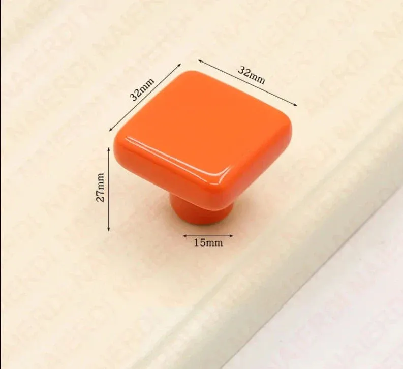 32mm Colourful Ceramic Cabinet Knobs for Kids Room Furniture