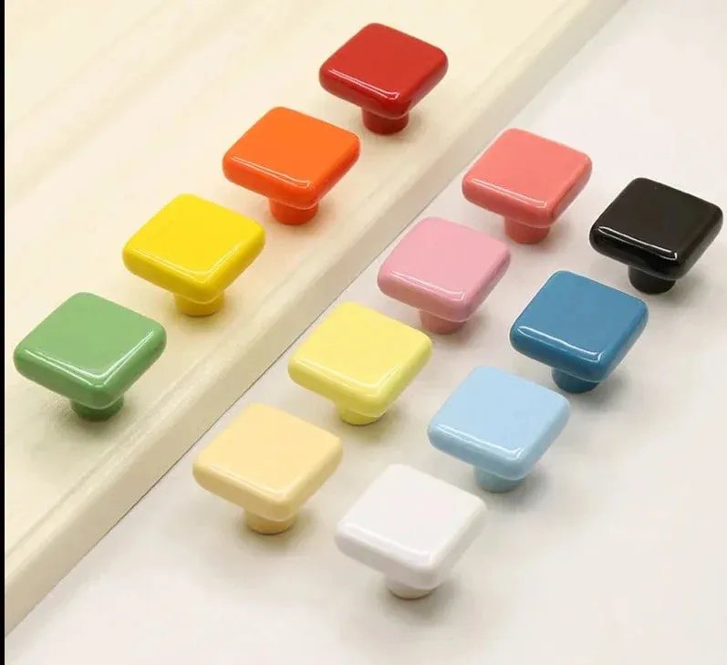 32mm Colourful Ceramic Cabinet Knobs for Kids Room Furniture