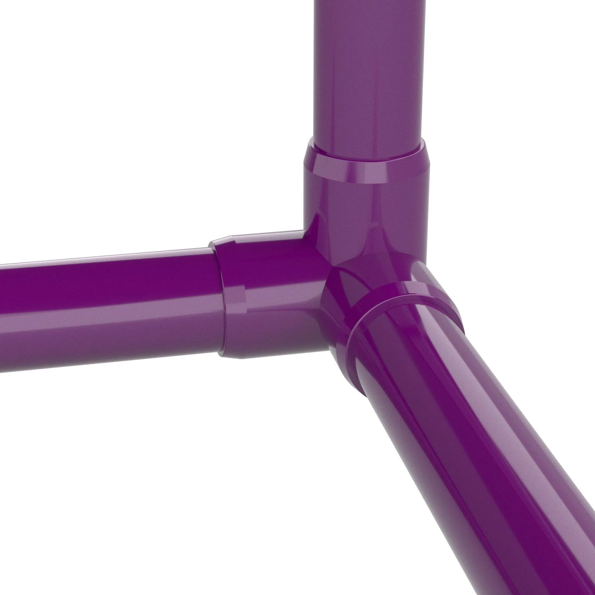 3/4 in. 3-Way PVC Elbow Fitting, Furniture Grade  - Purple