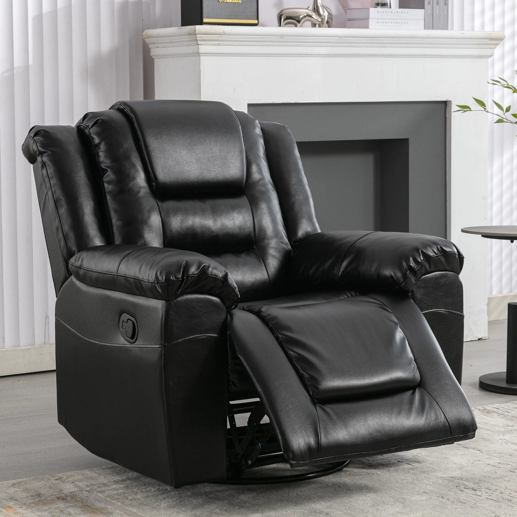 360 Swivel And Rocking Home Theater Recliner Manual Recliner Chair With Wide Armrest For Living Room by Couch.com