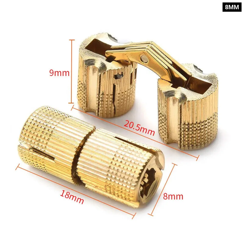 4 Piece Brass Furniture Hinges for Hidden Cabinets
