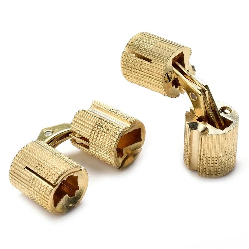 4 Piece Brass Furniture Hinges for Hidden Cabinets