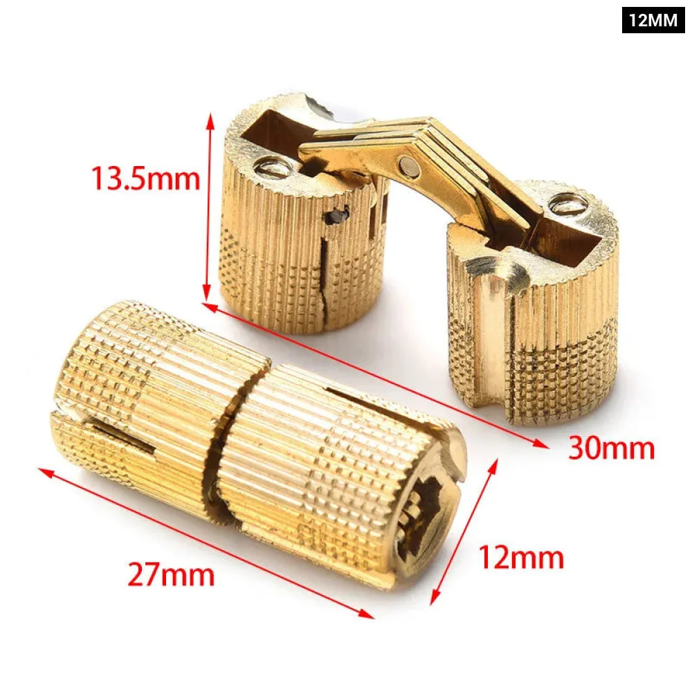 4 Piece Brass Furniture Hinges for Hidden Cabinets