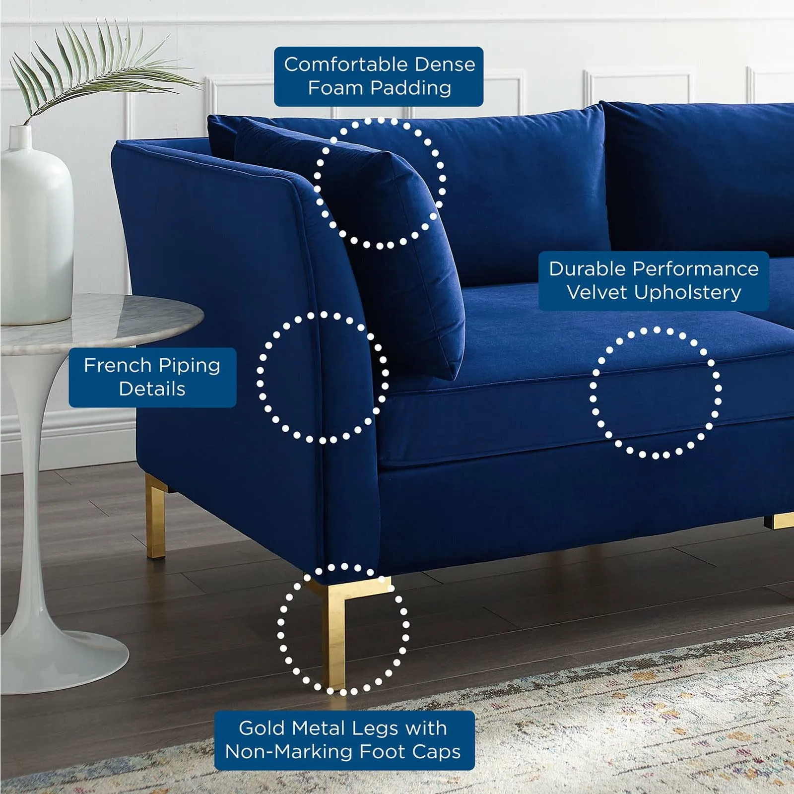Ardent 7-Piece Performance Velvet Sectional Sofa