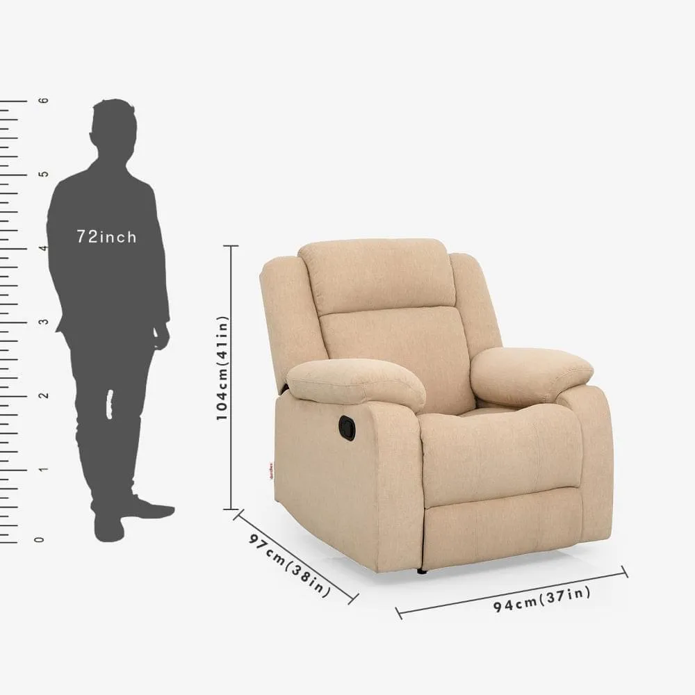 Avalon Beige Fabric Recliner