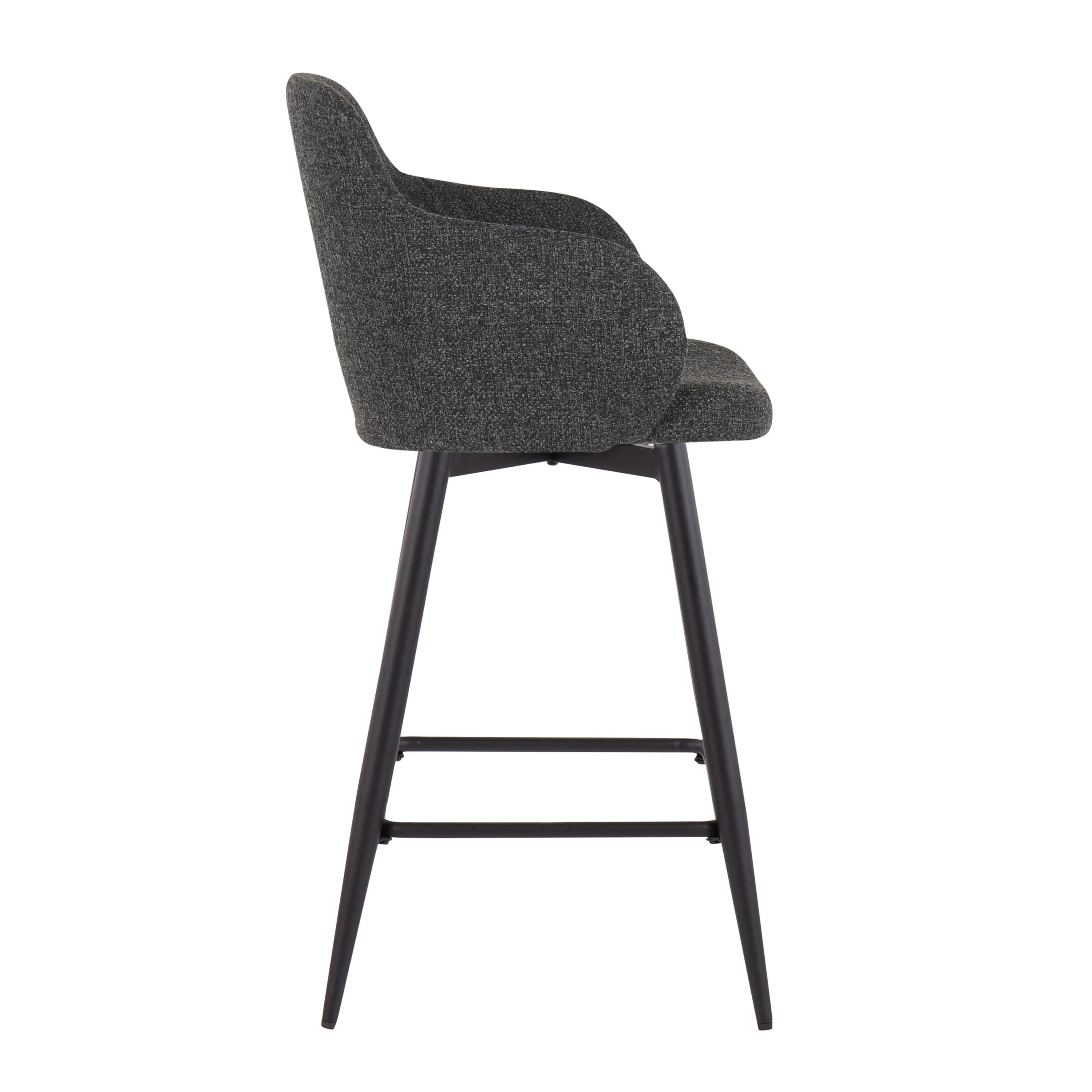 Boyne - Industrial Fixed Height Counter Stool With Square Footrest (Set of 2) - Black / Dark Gray by Couch.com