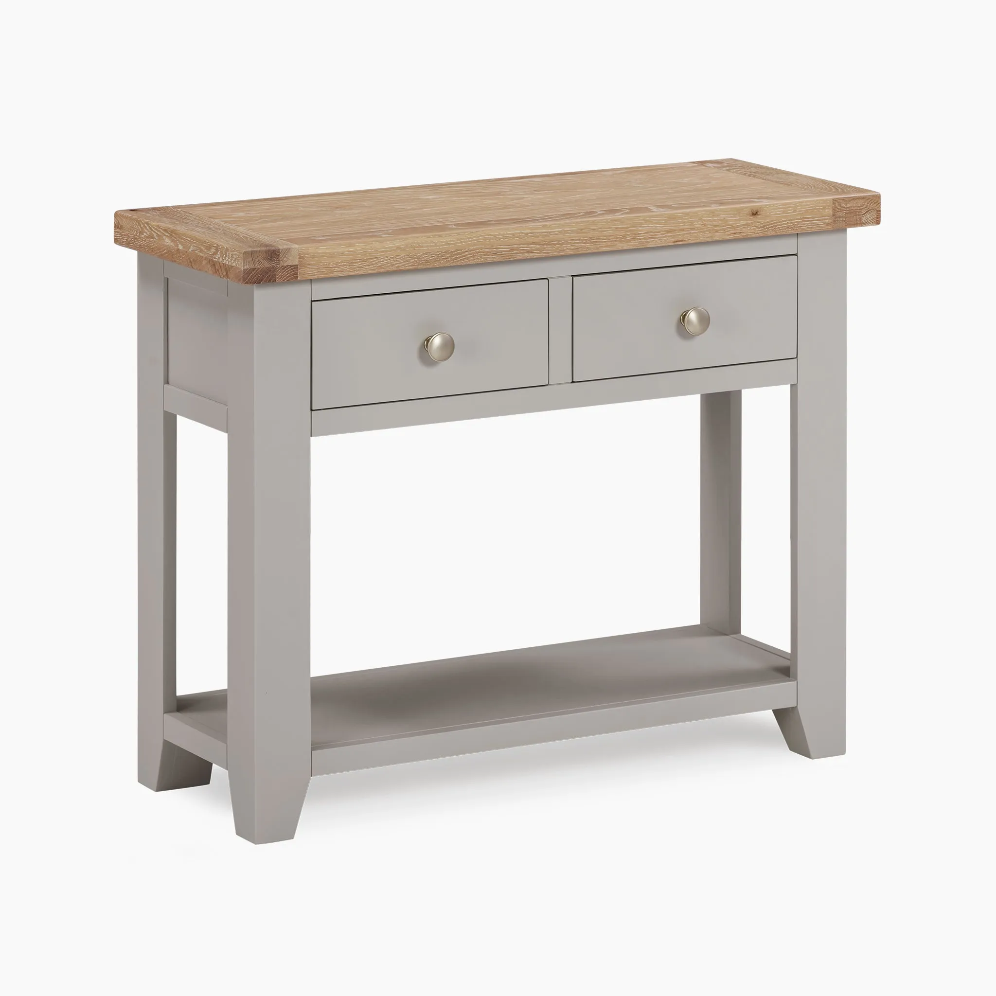 Burford 2 Drawers Console Table in Pebble Grey