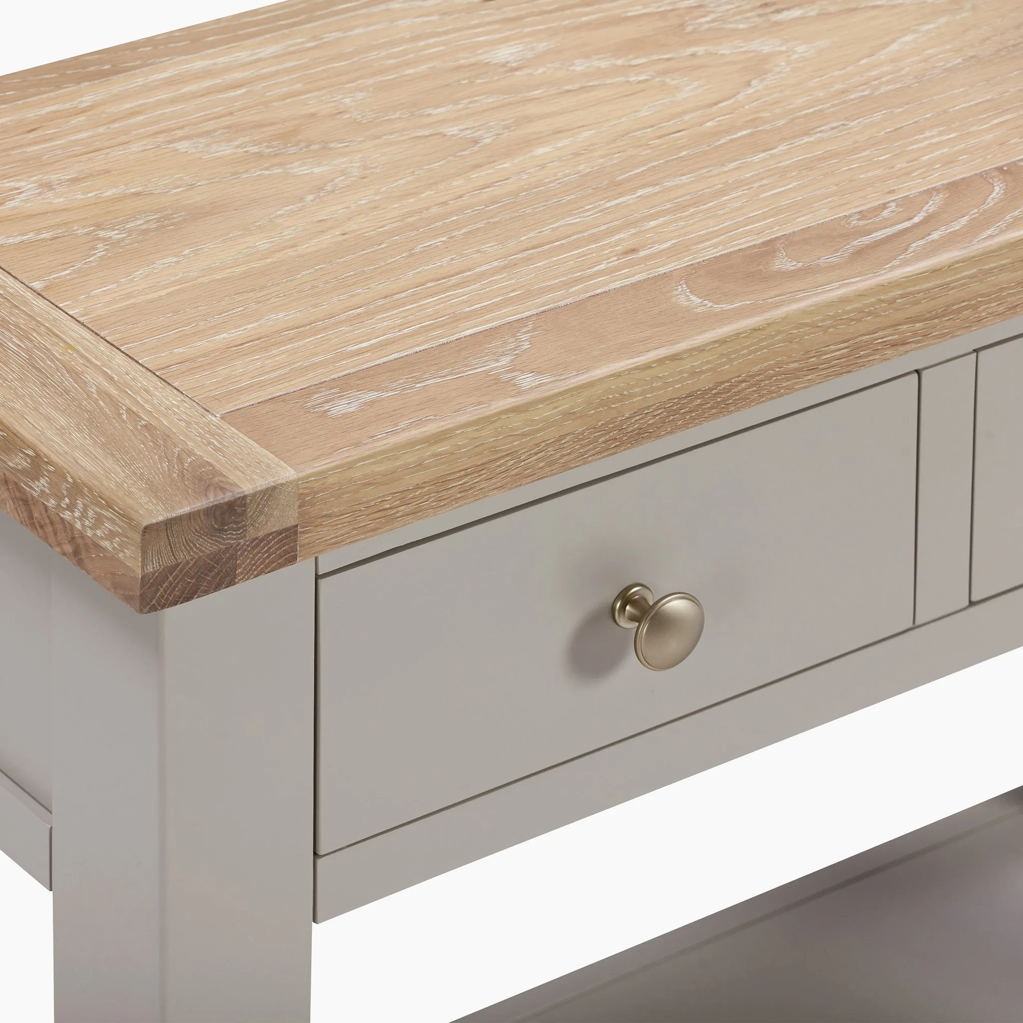 Burford 2 Drawers Console Table in Pebble Grey
