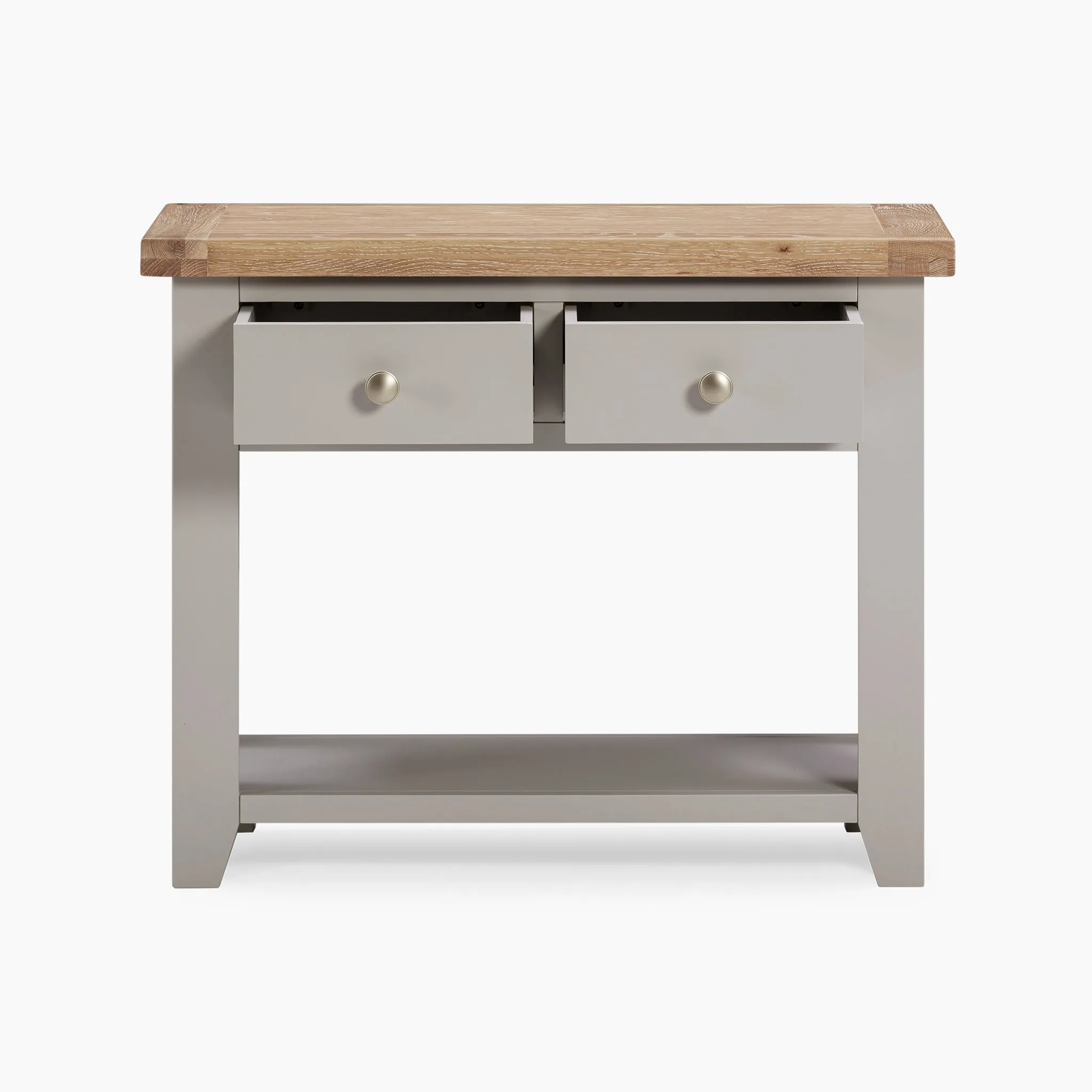 Burford 2 Drawers Console Table in Pebble Grey