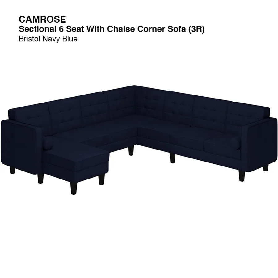 Camrose Sectional 6 Seat Corner with Chaise (3R) Sofa