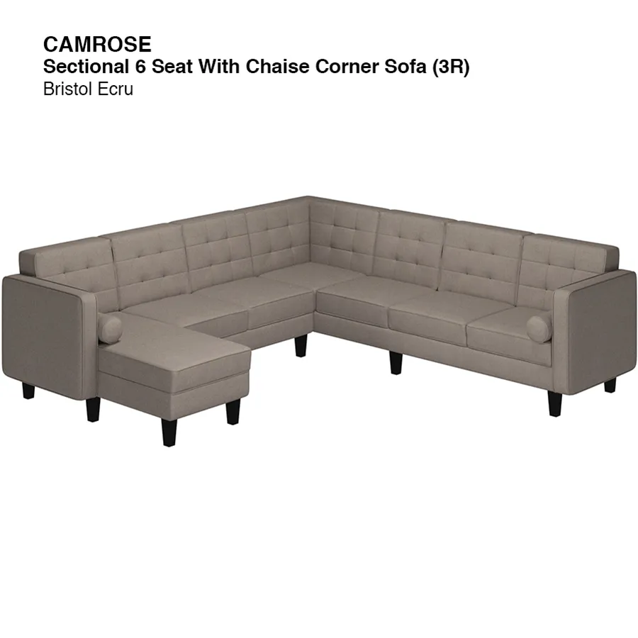 Camrose Sectional 6 Seat Corner with Chaise (3R) Sofa