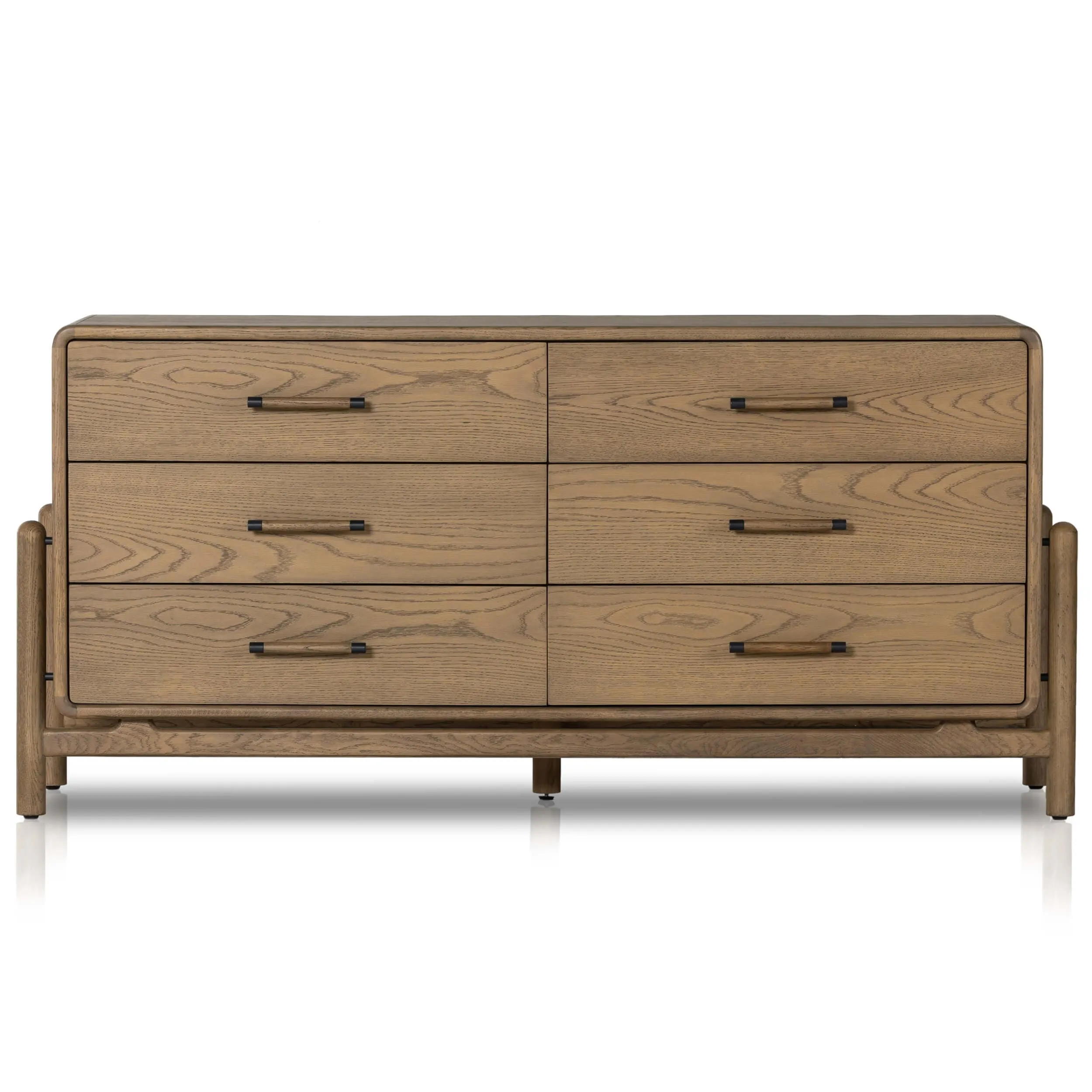 Caroline 6 Drawer Dresser, Smoked Oak
