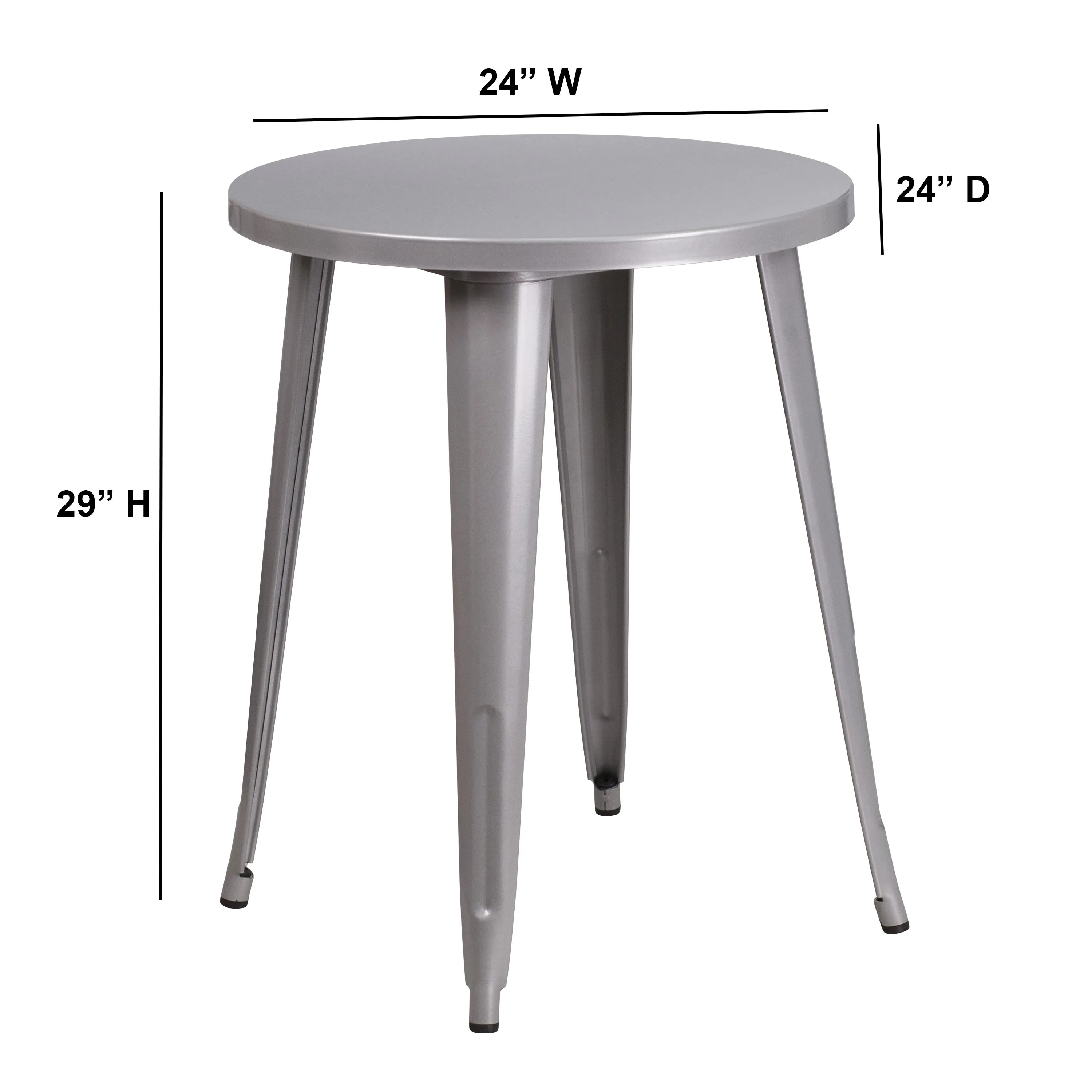 Commercial Grade 24" Round Metal Indoor-Outdoor Table
