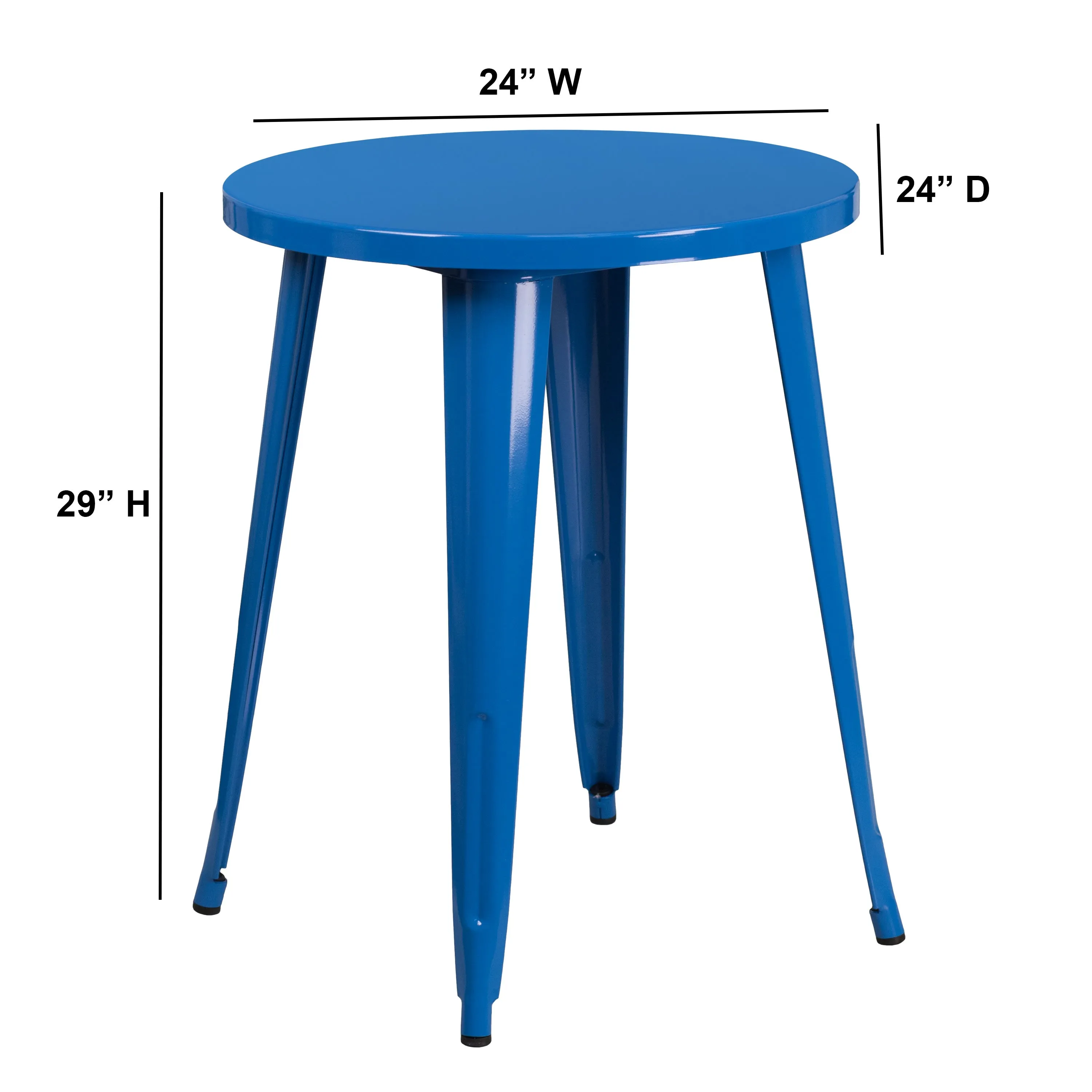 Commercial Grade 24" Round Metal Indoor-Outdoor Table