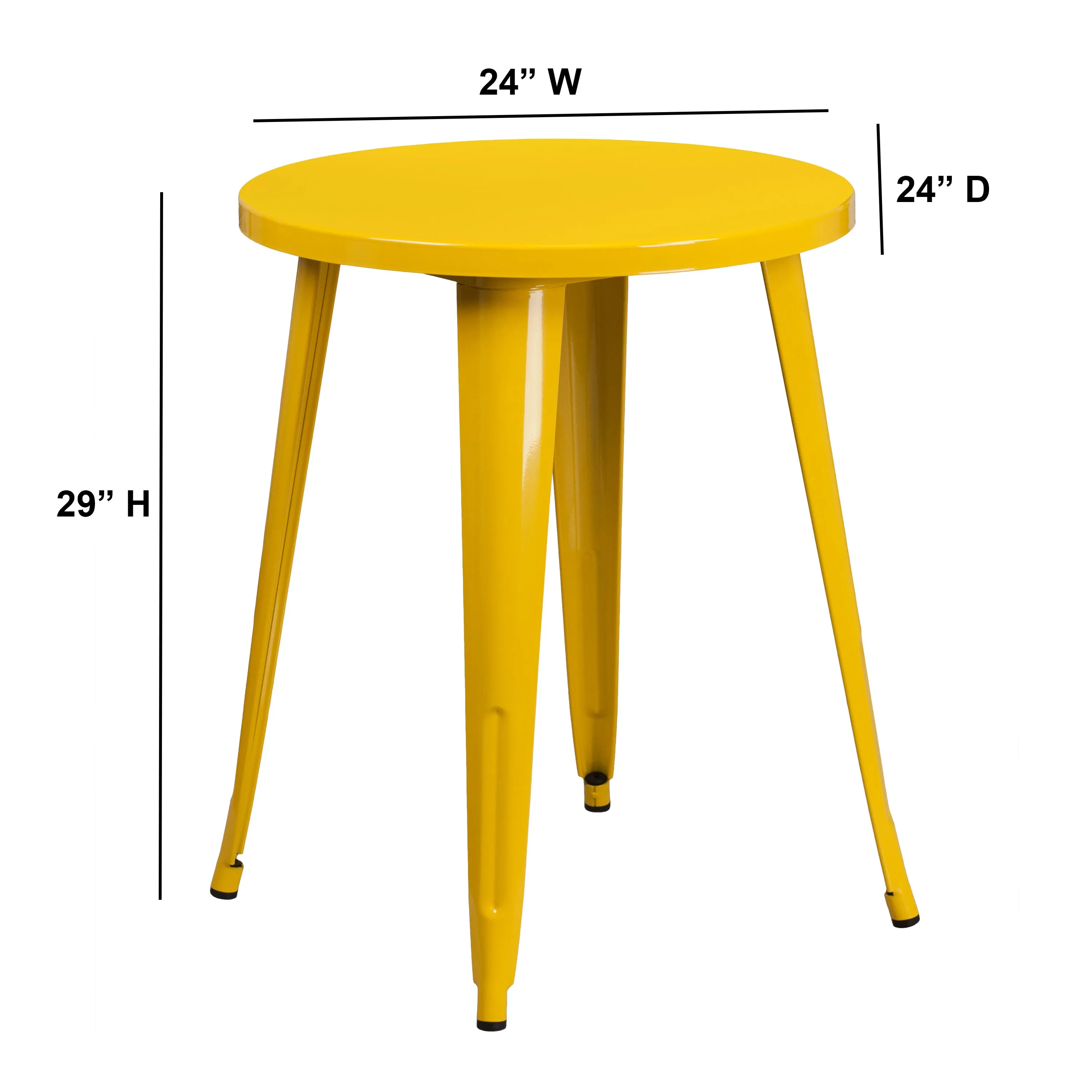Commercial Grade 24" Round Metal Indoor-Outdoor Table