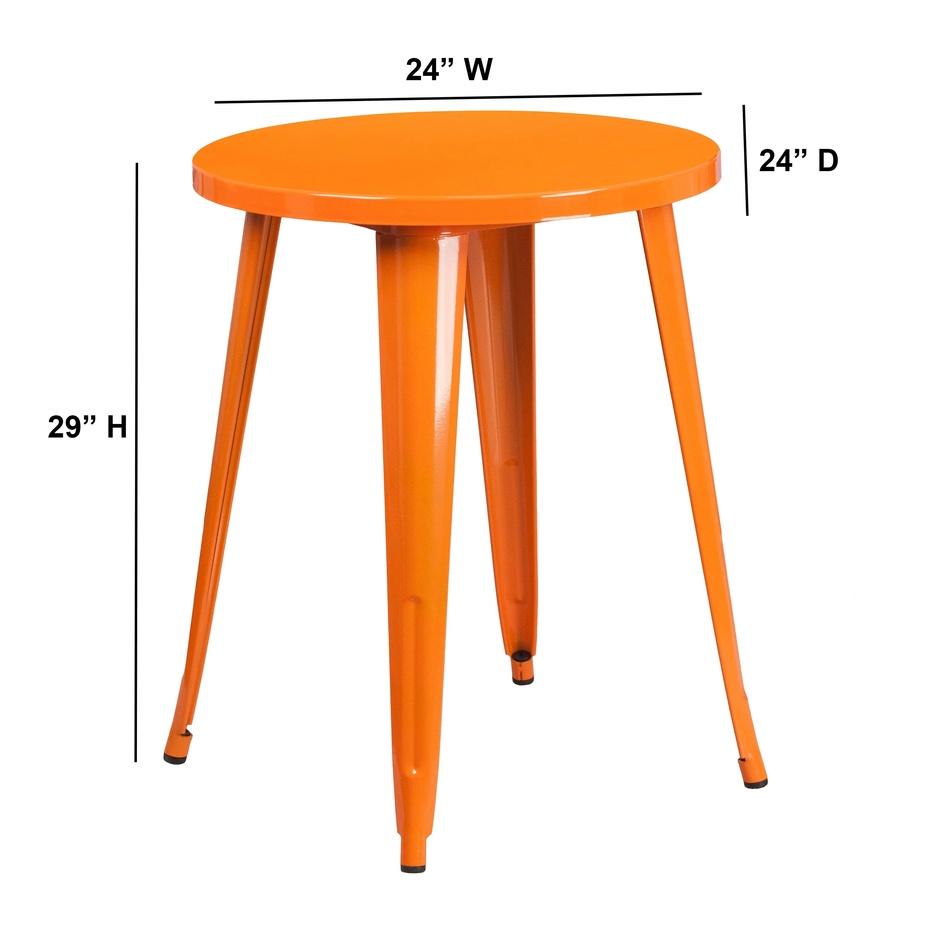 Commercial Grade 24" Round Metal Indoor-Outdoor Table