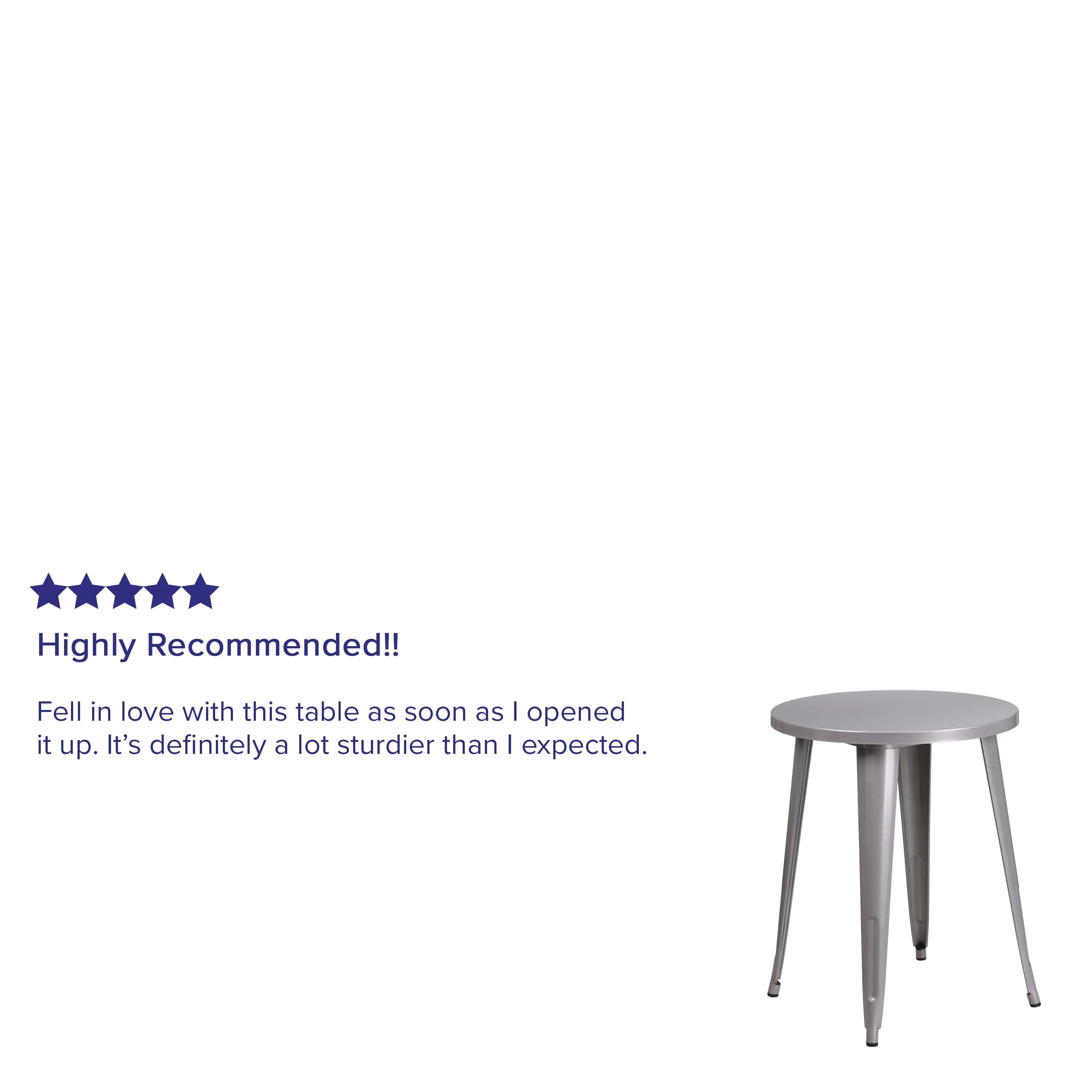 Commercial Grade 24" Round Metal Indoor-Outdoor Table