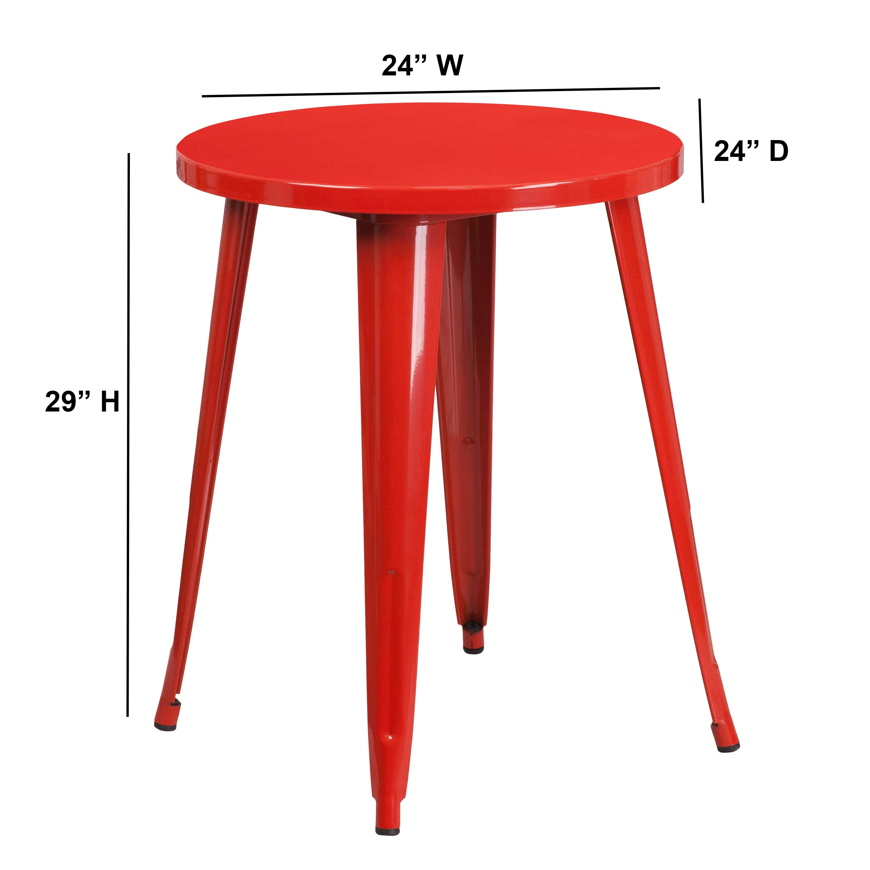 Commercial Grade 24" Round Metal Indoor-Outdoor Table