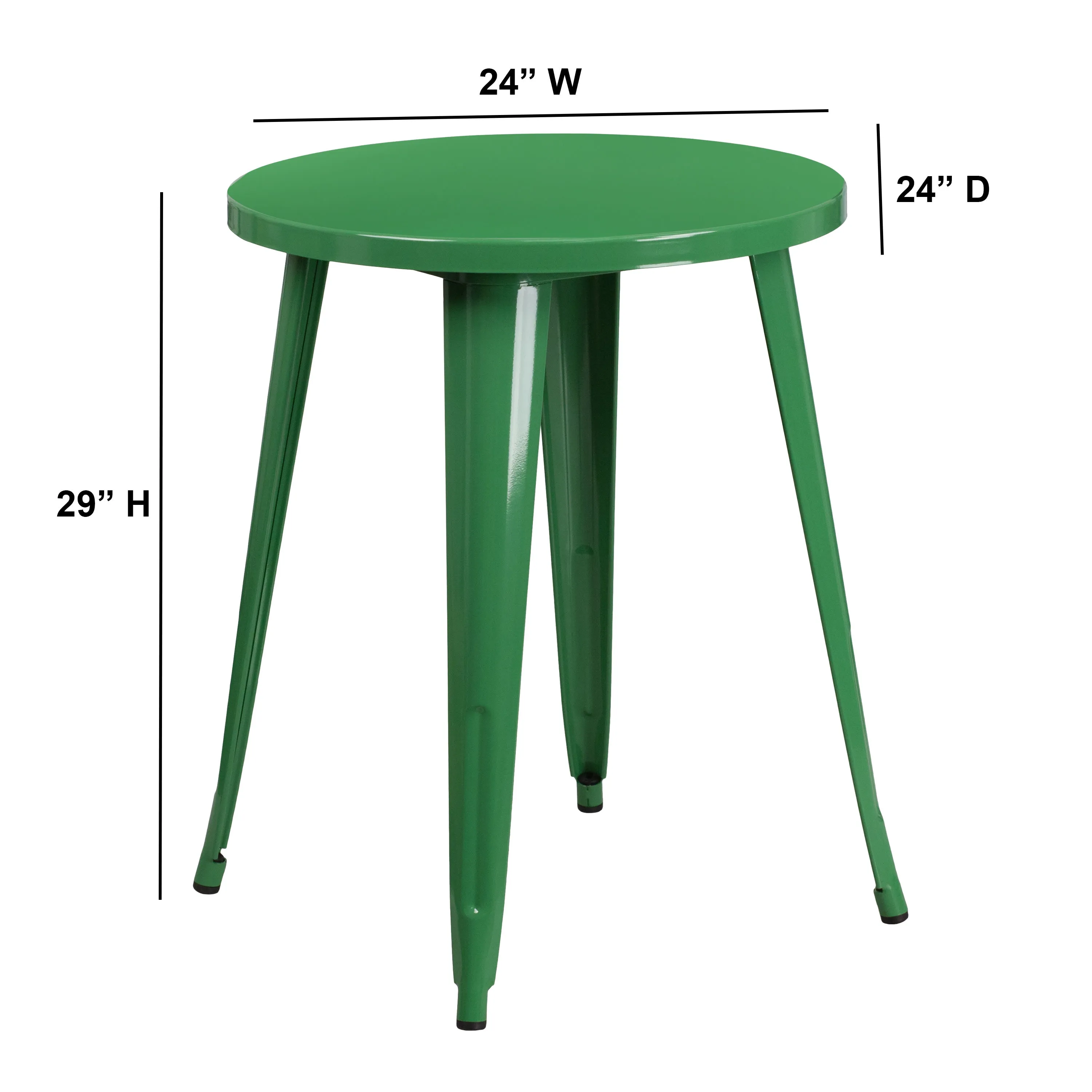 Commercial Grade 24" Round Metal Indoor-Outdoor Table