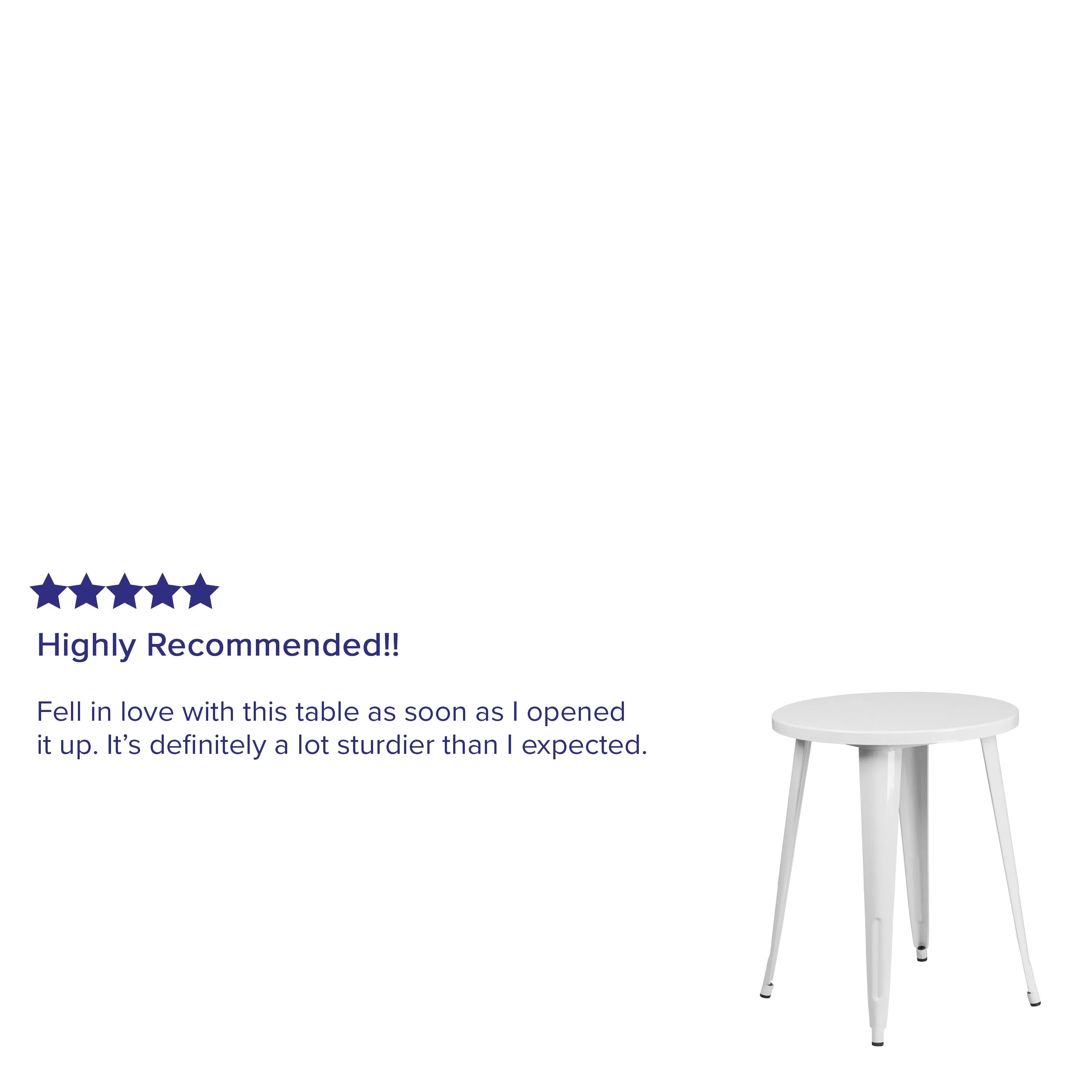 Commercial Grade 24" Round Metal Indoor-Outdoor Table