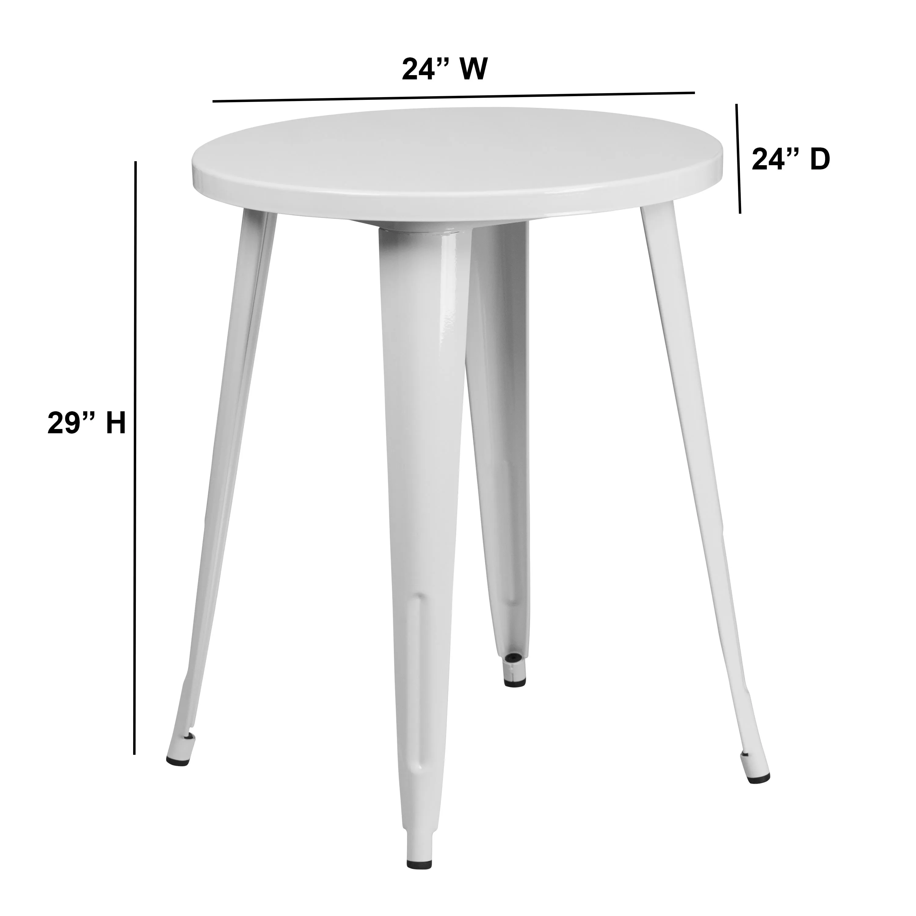 Commercial Grade 24" Round Metal Indoor-Outdoor Table