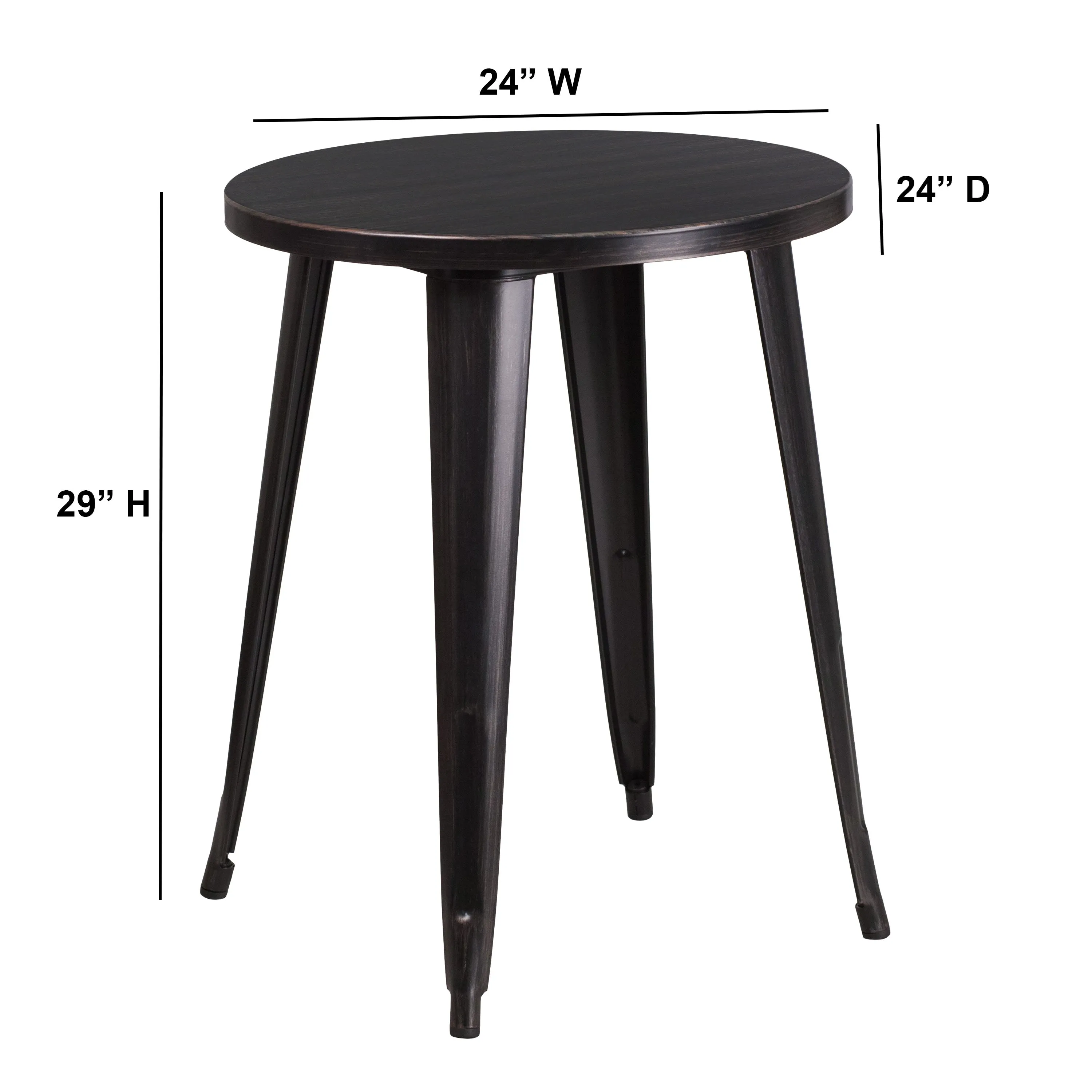 Commercial Grade 24" Round Metal Indoor-Outdoor Table