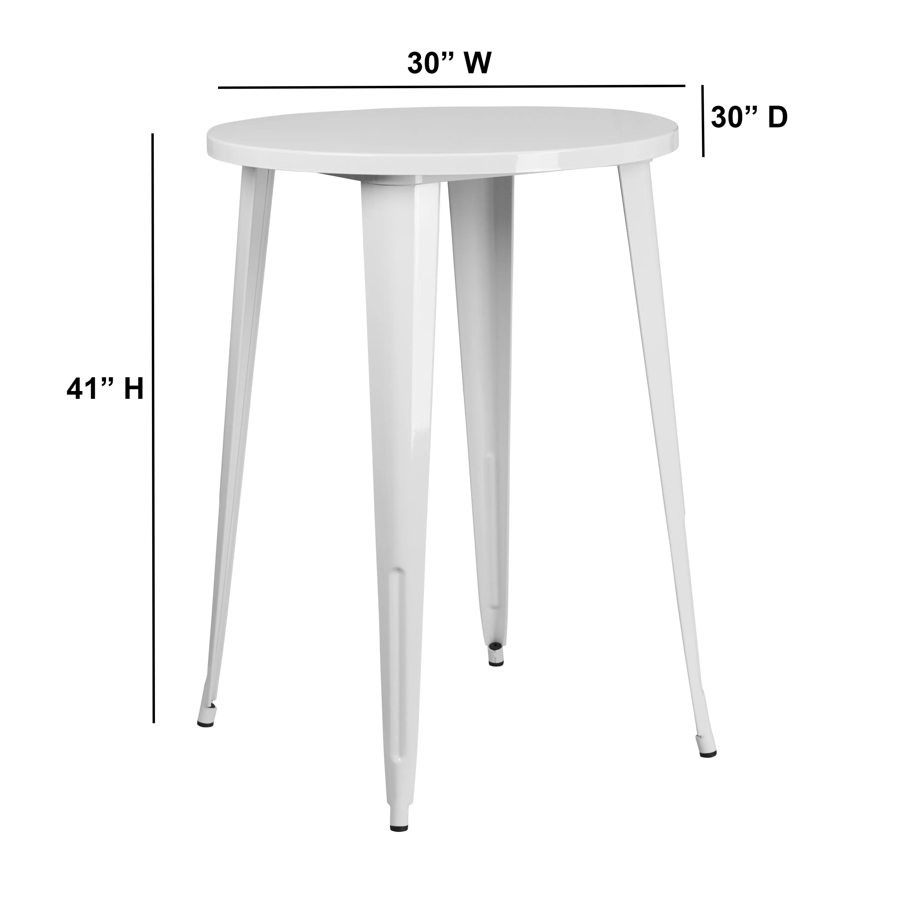 Commercial Grade 30" Round Metal Indoor-Outdoor Bar Height Table