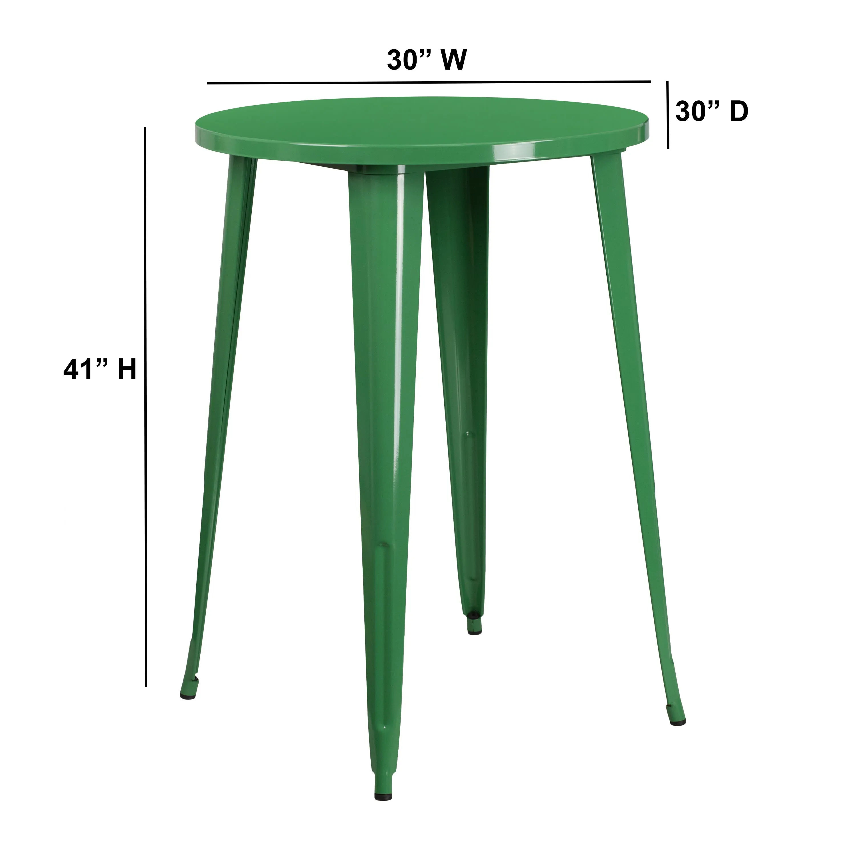 Commercial Grade 30" Round Metal Indoor-Outdoor Bar Height Table