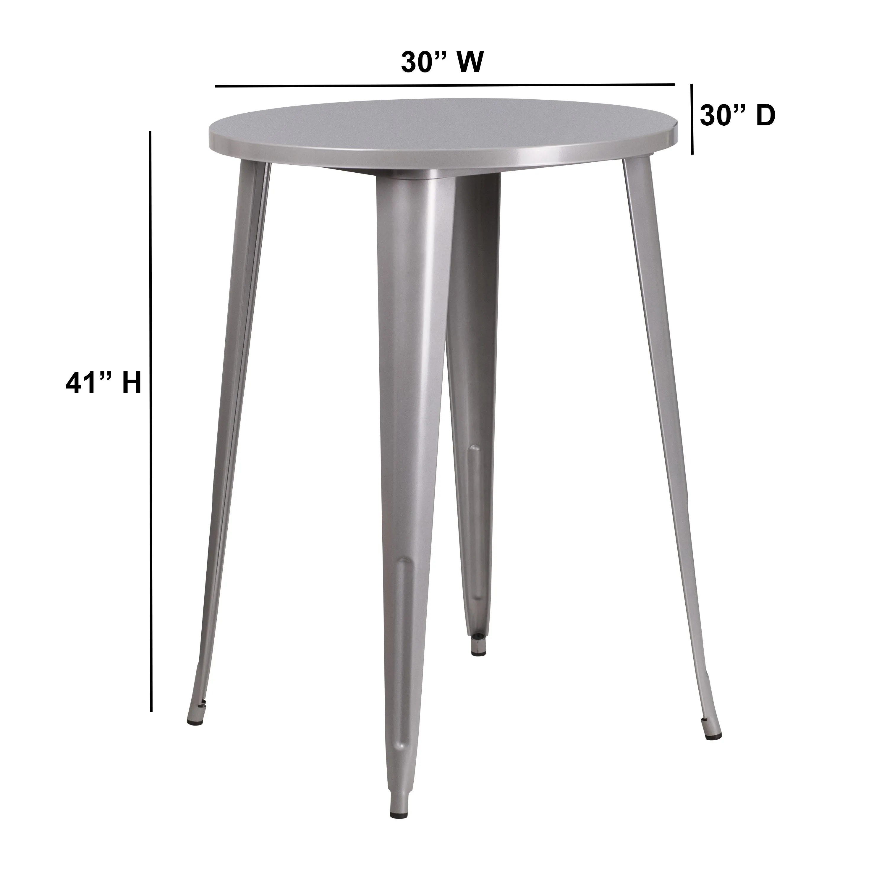 Commercial Grade 30" Round Metal Indoor-Outdoor Bar Height Table