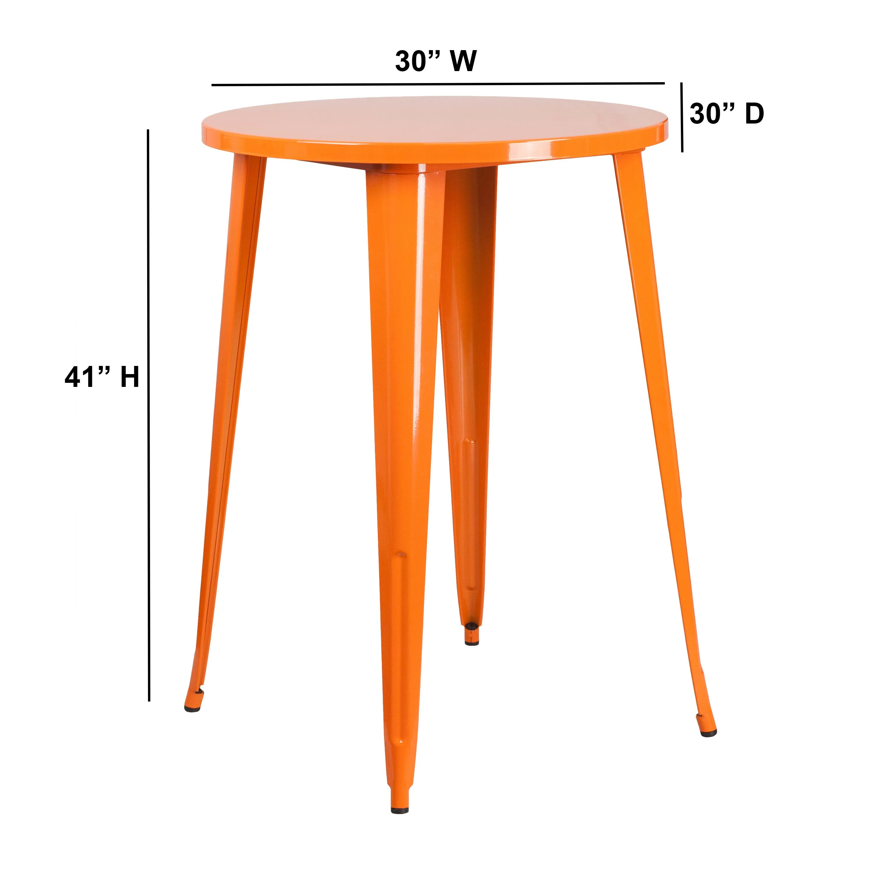 Commercial Grade 30" Round Metal Indoor-Outdoor Bar Height Table