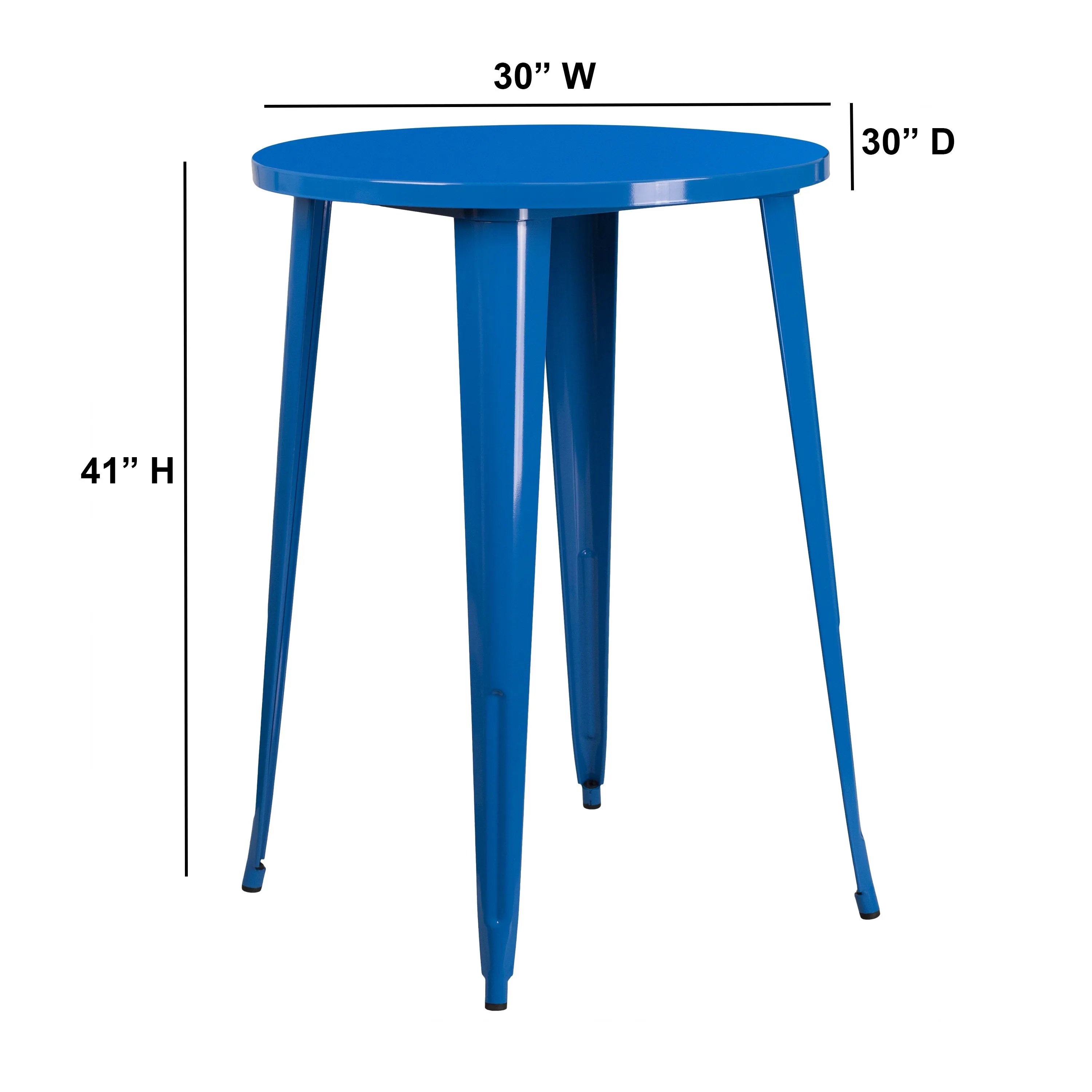 Commercial Grade 30" Round Metal Indoor-Outdoor Bar Height Table