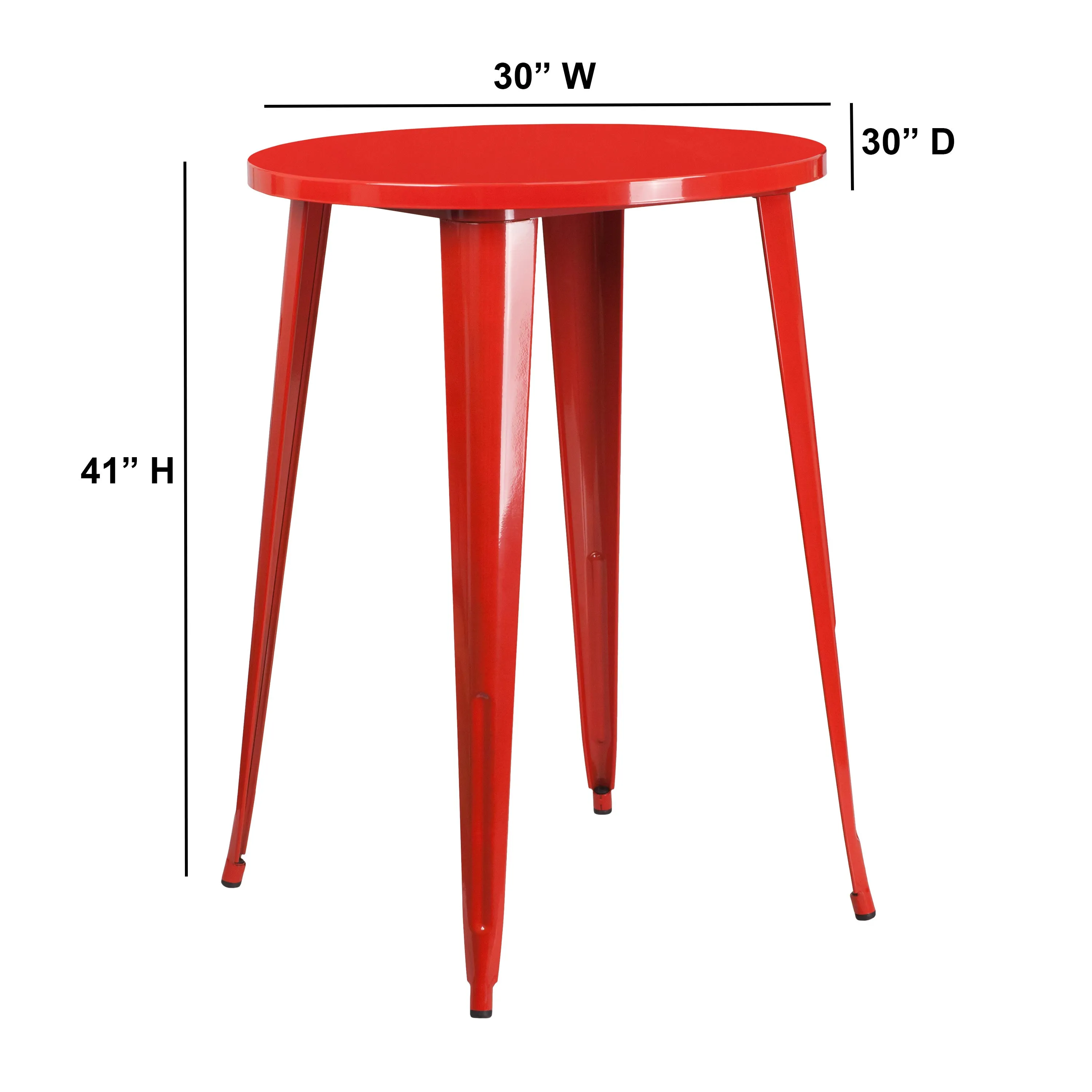 Commercial Grade 30" Round Metal Indoor-Outdoor Bar Height Table