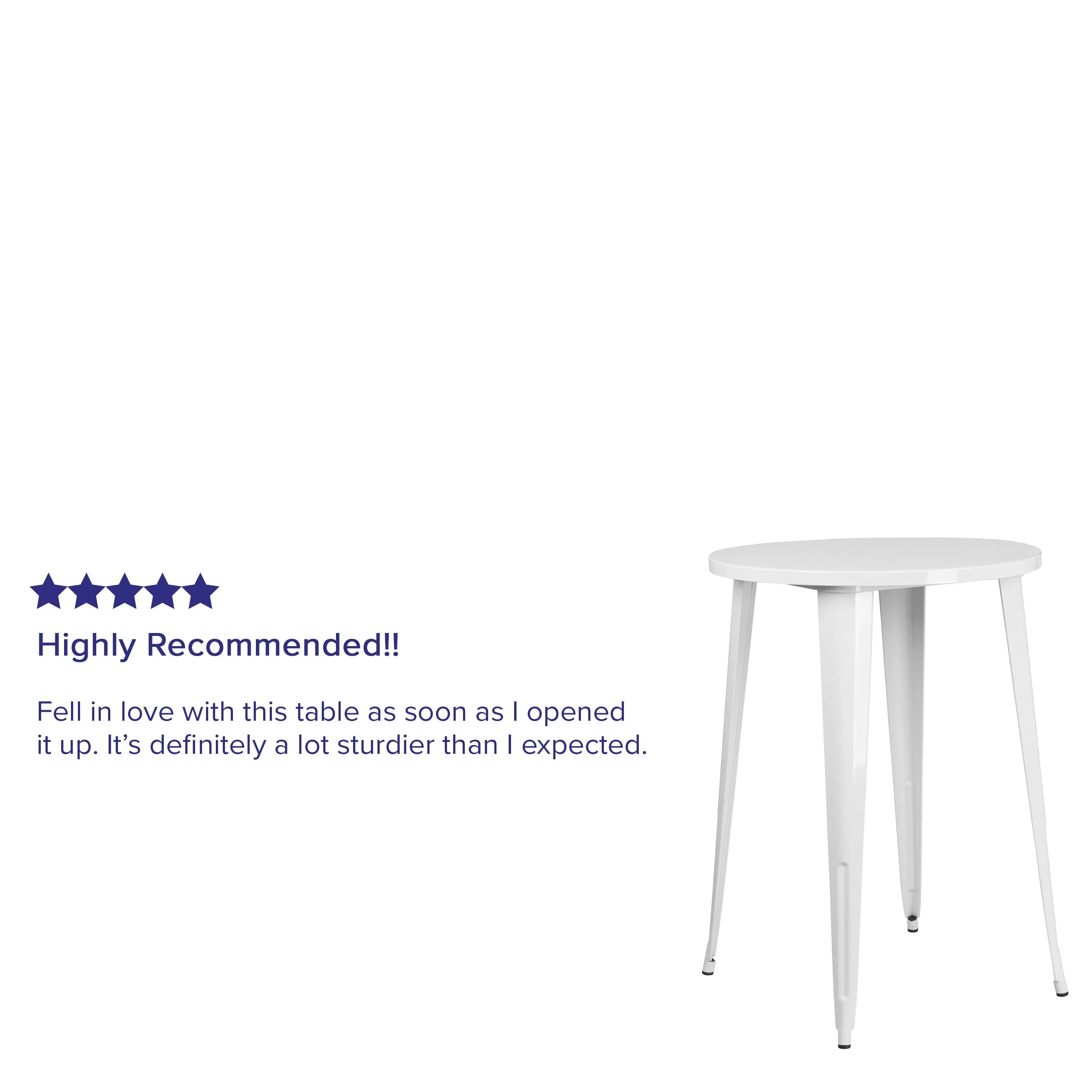 Commercial Grade 30" Round Metal Indoor-Outdoor Bar Height Table