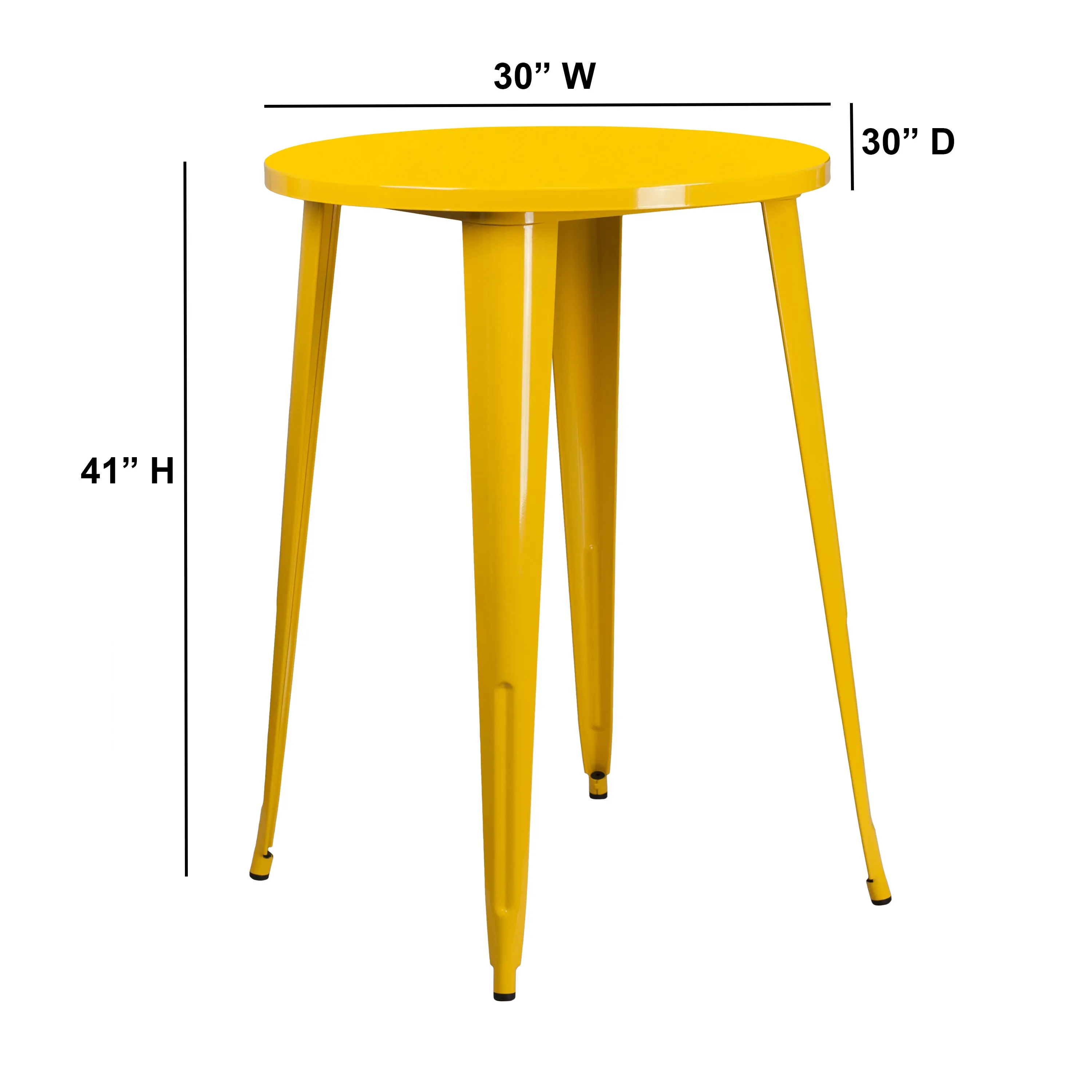 Commercial Grade 30" Round Metal Indoor-Outdoor Bar Height Table