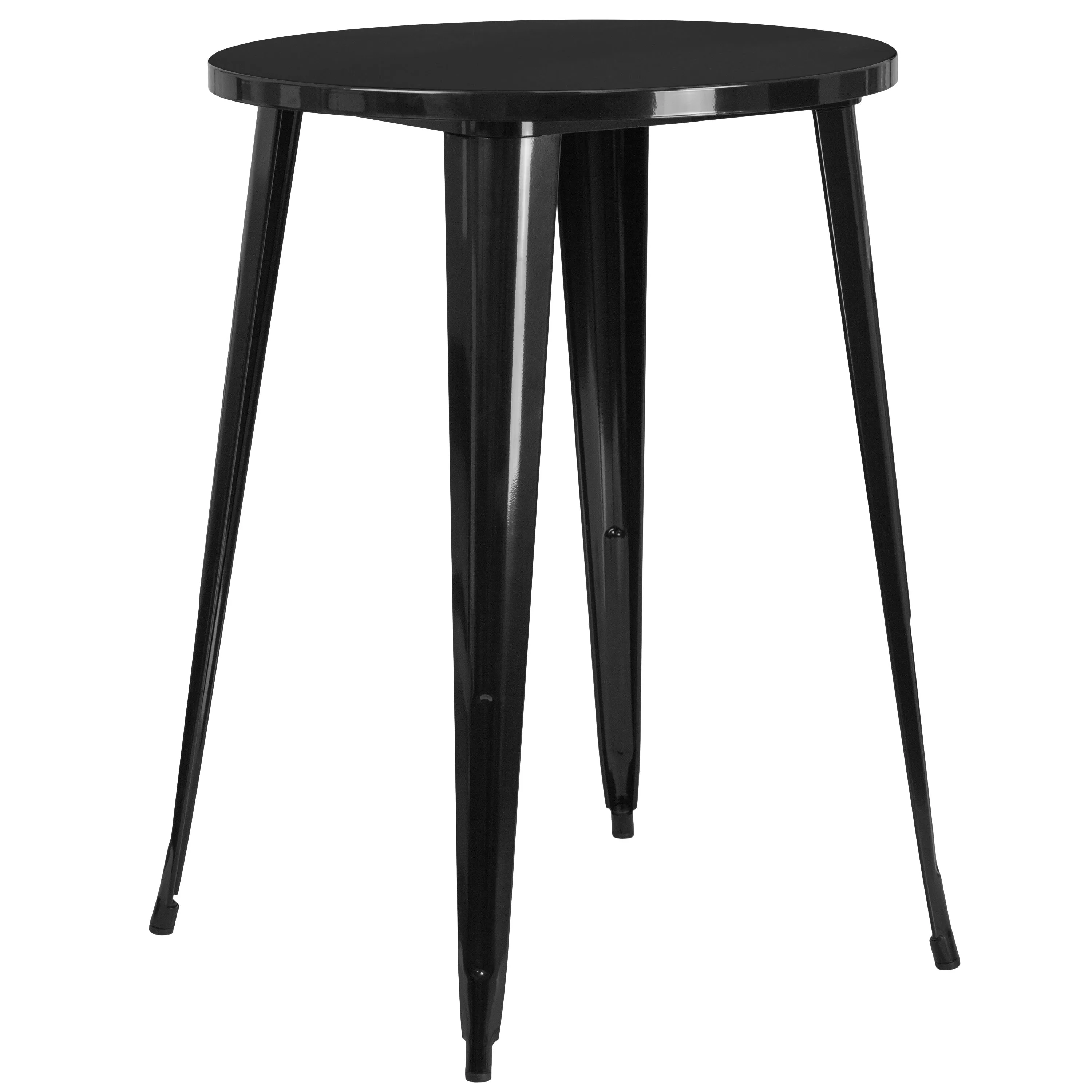 Commercial Grade 30" Round Metal Indoor-Outdoor Bar Height Table