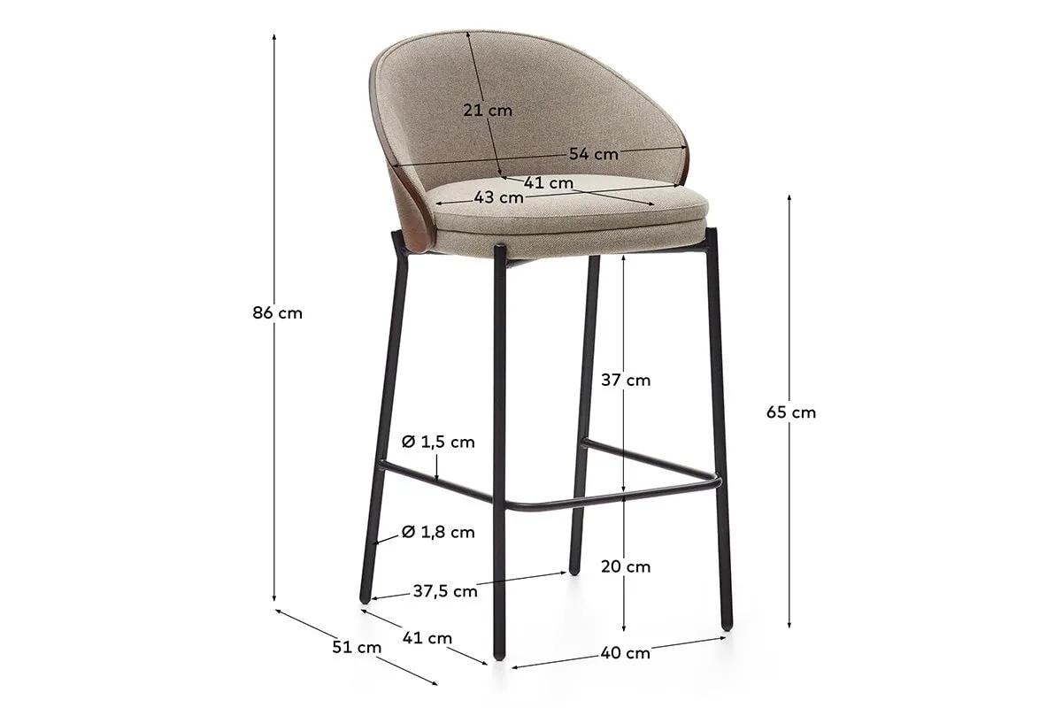 Como Eamy Barstool - 650mm Seat Height [860H x 540W]