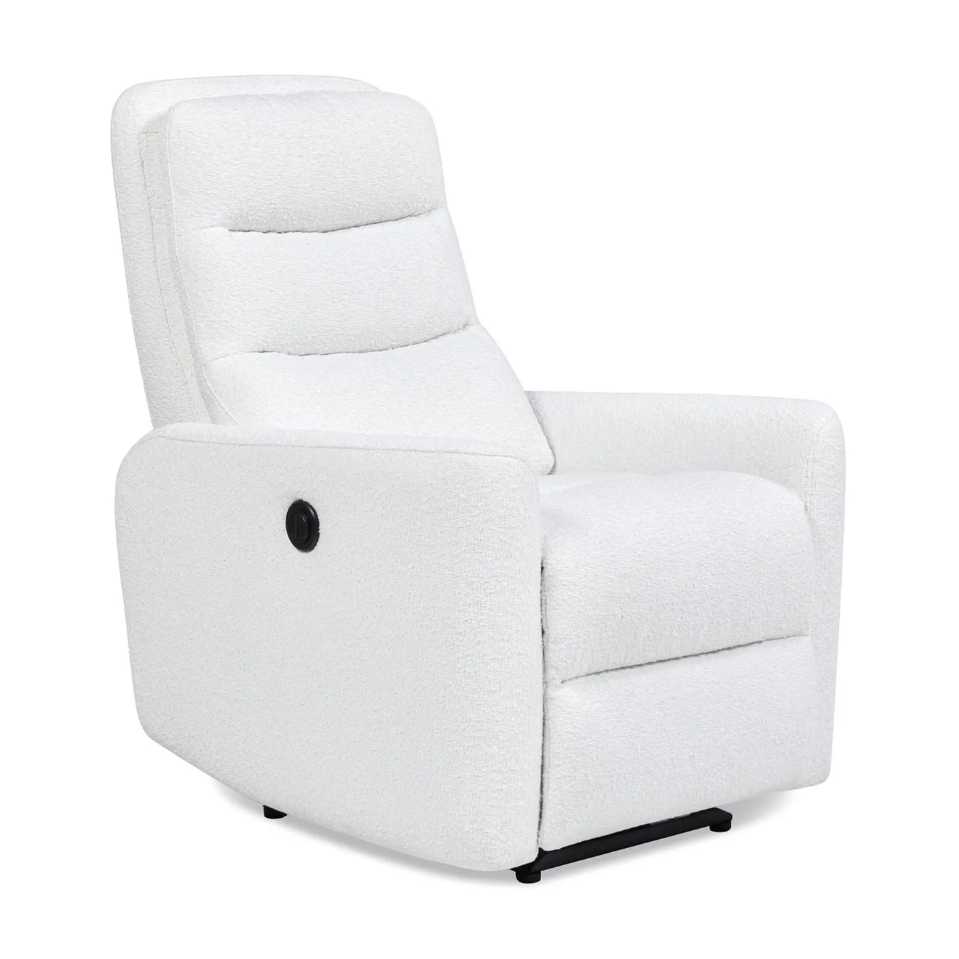 Couch.com Bloomy High Back Power Recliner Motion Chair Chiffon White, Durable Design, Fabric Construction, White Finish by Couch.com