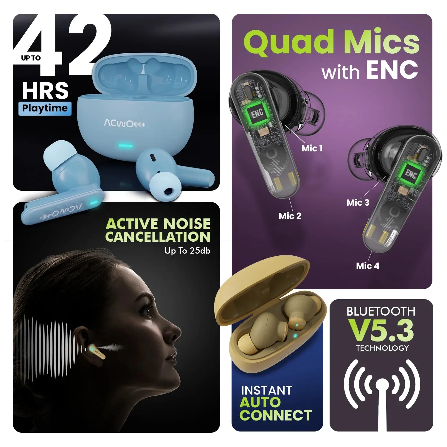 DwOTS 727 (Cream) Earbuds