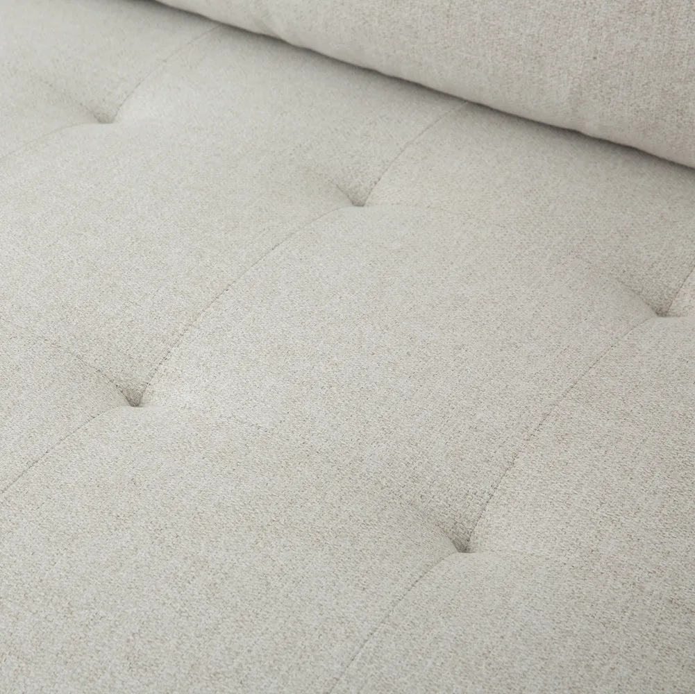 FONDA - Cream Fabric Sectional Sofa - Right